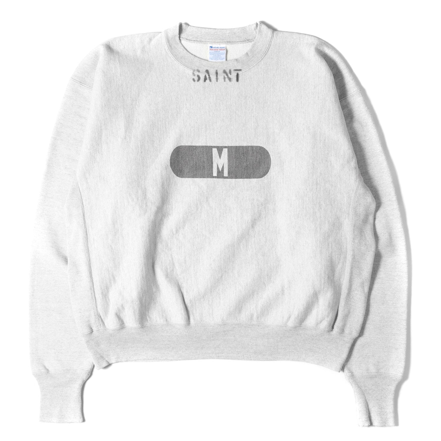 SAINT MICHAEL (セントマイケル) 23SS ヴィンテージ加工 オーバーサイズ スウェット(M CREW NECK SWEAT) -  ブランド古着の通販・買取 | BEEGLE by Boo-Bee