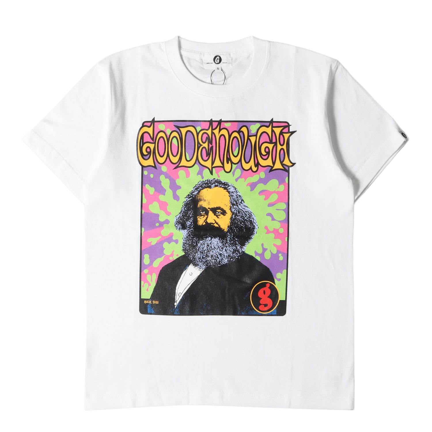 極美品GOOD ENOUGH KOZIKグッドイナフ マルクス Tシャツ GOOD ENOUGH (グッドイナフ) 17SS ×KOZIK マルクス Tシャツ(KOZIK ART