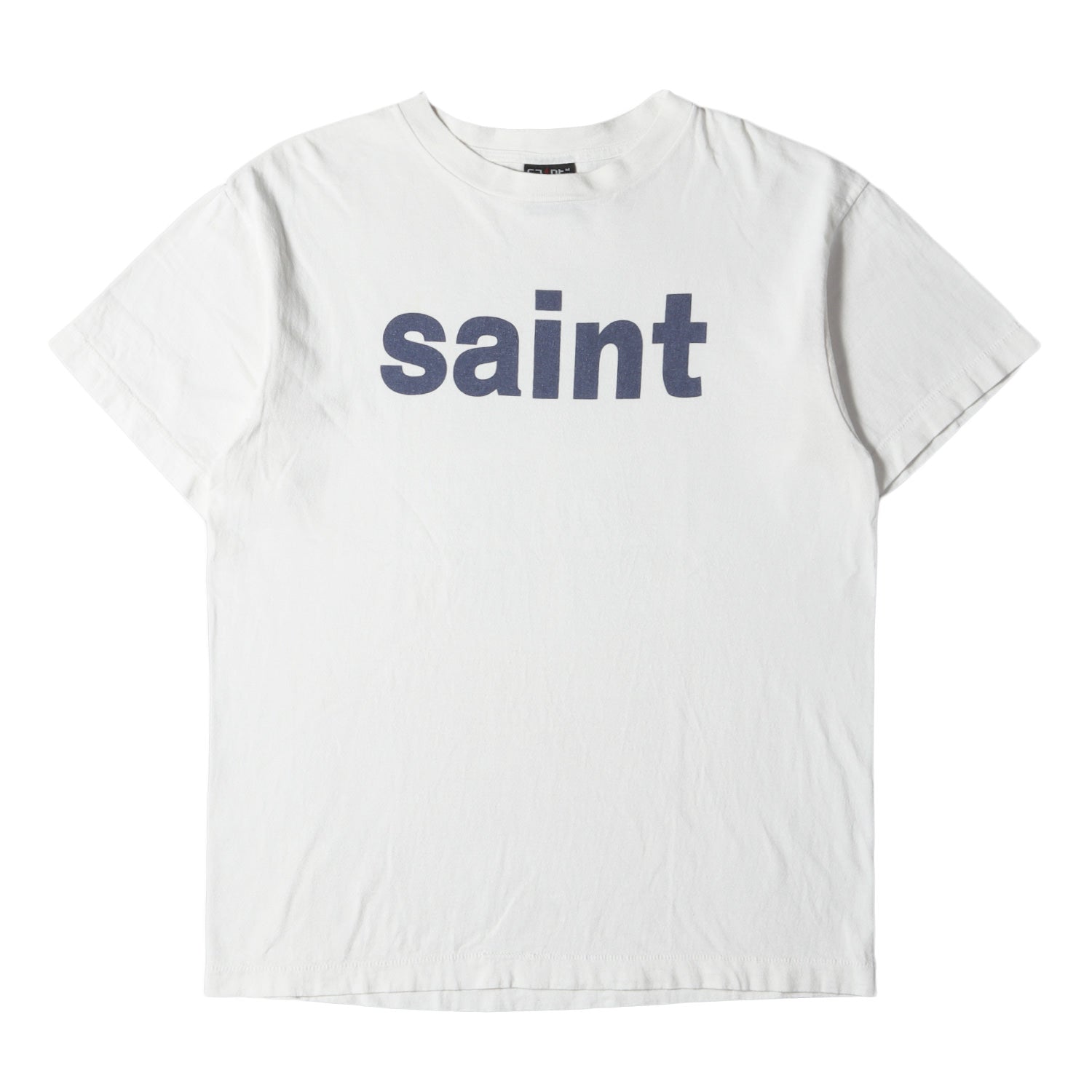 SAINT MICHAEL (セントマイケル) 21SS ヴィンテージ加工ブランドロゴT 