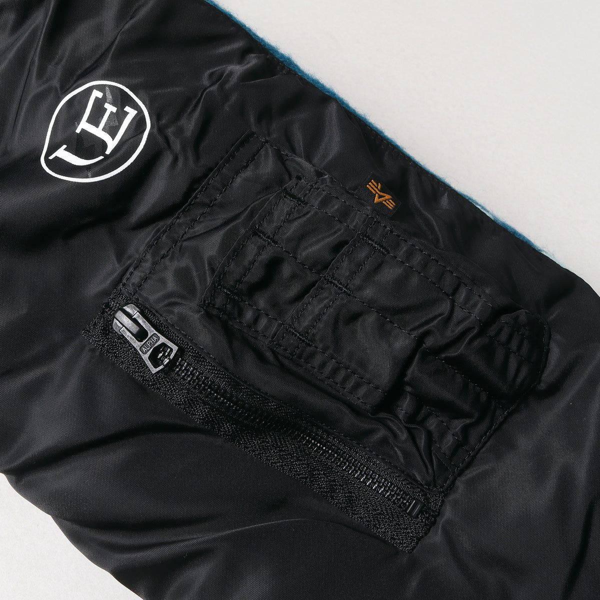 22AW ×fragment design ×ALPHA 袖 ノルディック柄ニット カスタム MA-1 フライトジャケット(NORDIC MA-1)