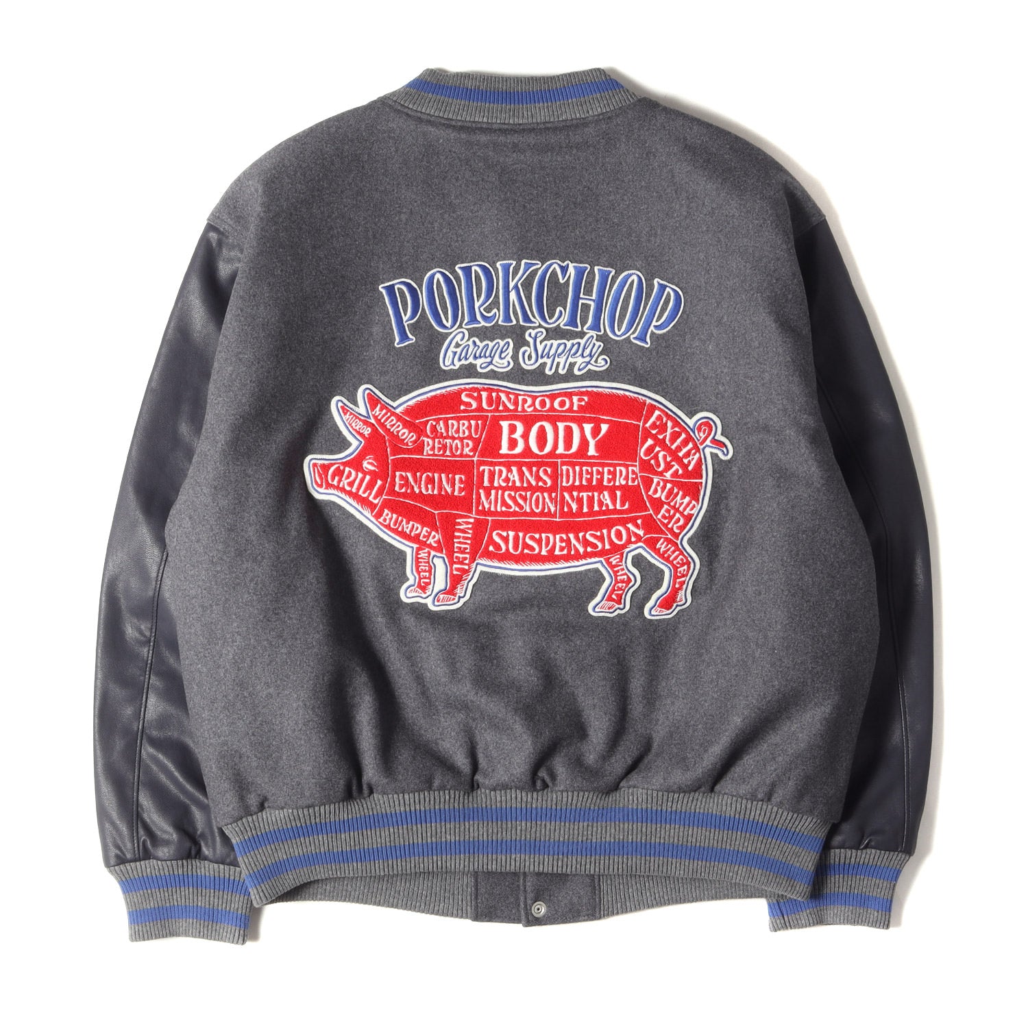 PORKCHOP GARAGE SUPPLY (ポークチョップガレージサプライ) 23AW 初売りアイテム メルトン バーシティジャケット /  スタジャン(MELTON VARSITY JACKE) - ブランド古着の通販・買取 | BEEGLE by Boo-Bee