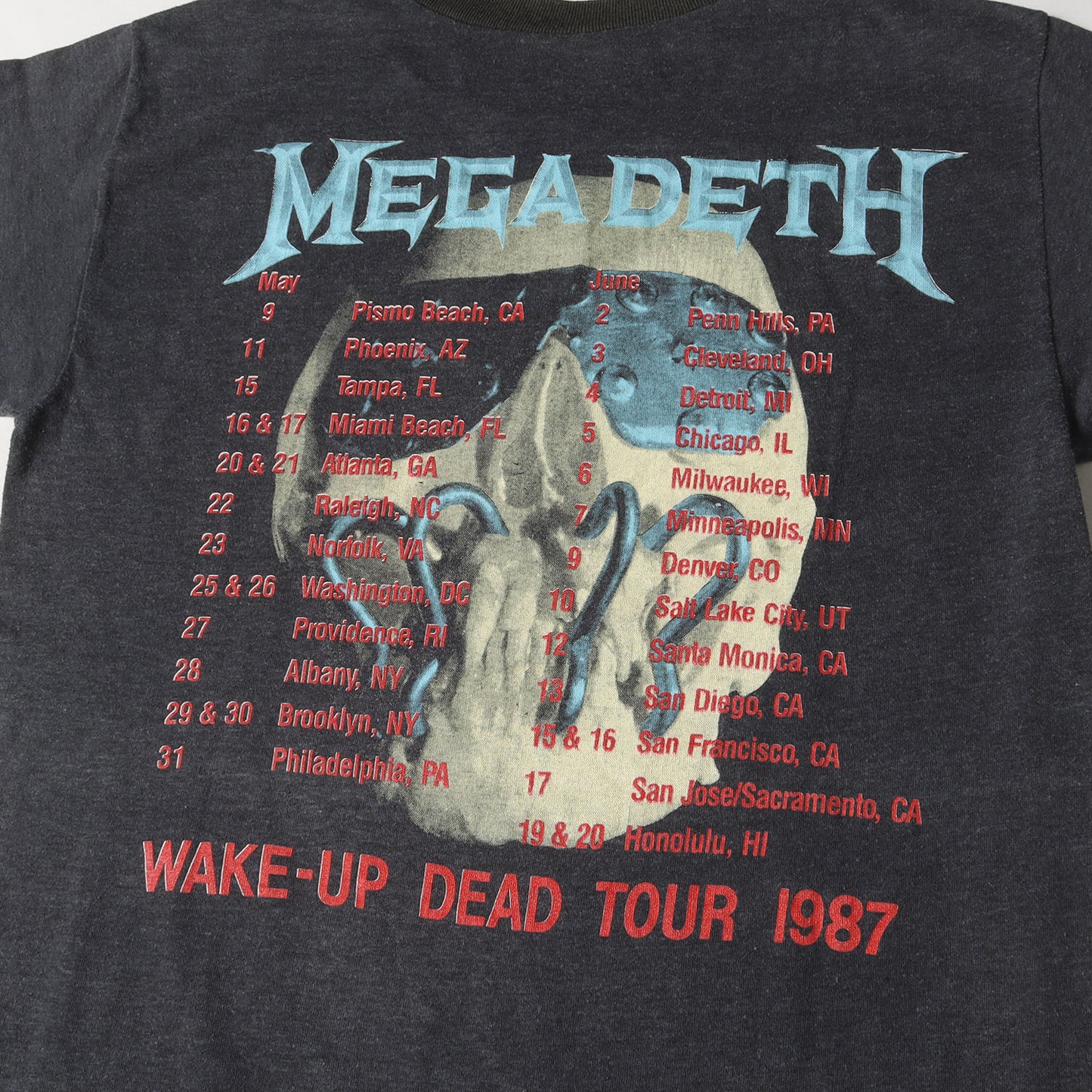 80s MEGADETH WAKE-UP DEAD TOUR 1987 Tシャツ