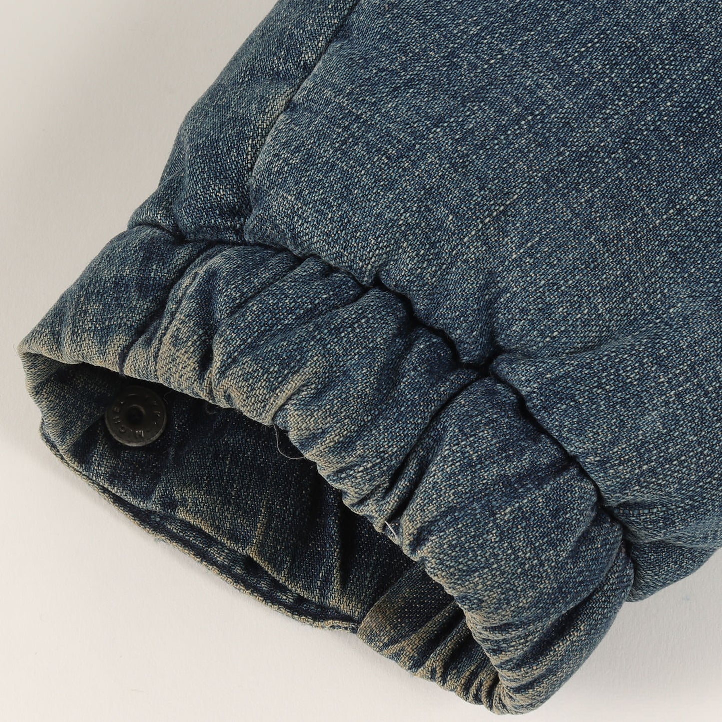 B2nd別注 裏地ペイズリー USED加工 コンチョボタン デニム ダウンジャケット