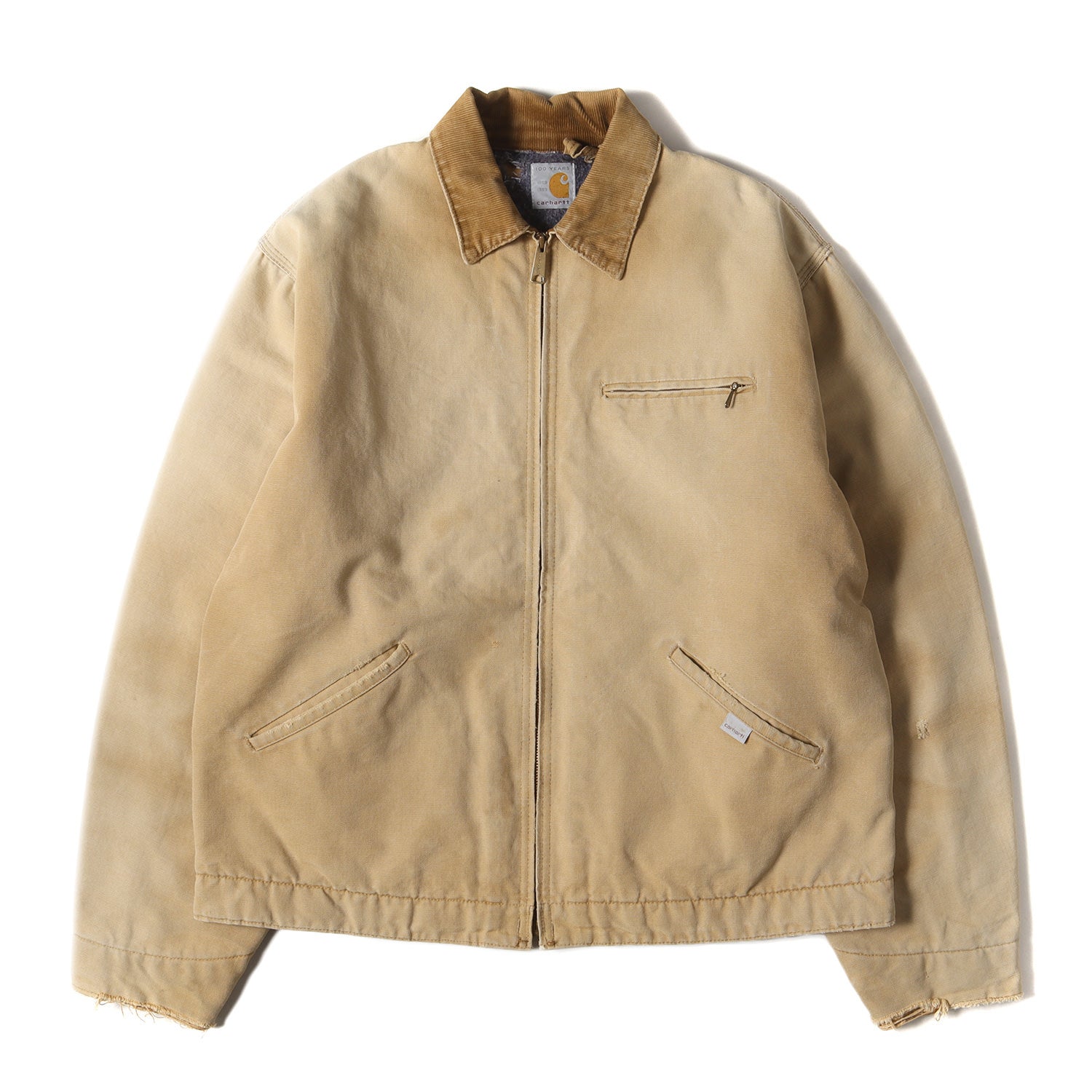 80S　USA製　Carhartt　デトロイトジャケット　裏地ブランケット 古着 80s USA製 Carhartt 裏地 チェック ブランケット MOS モス