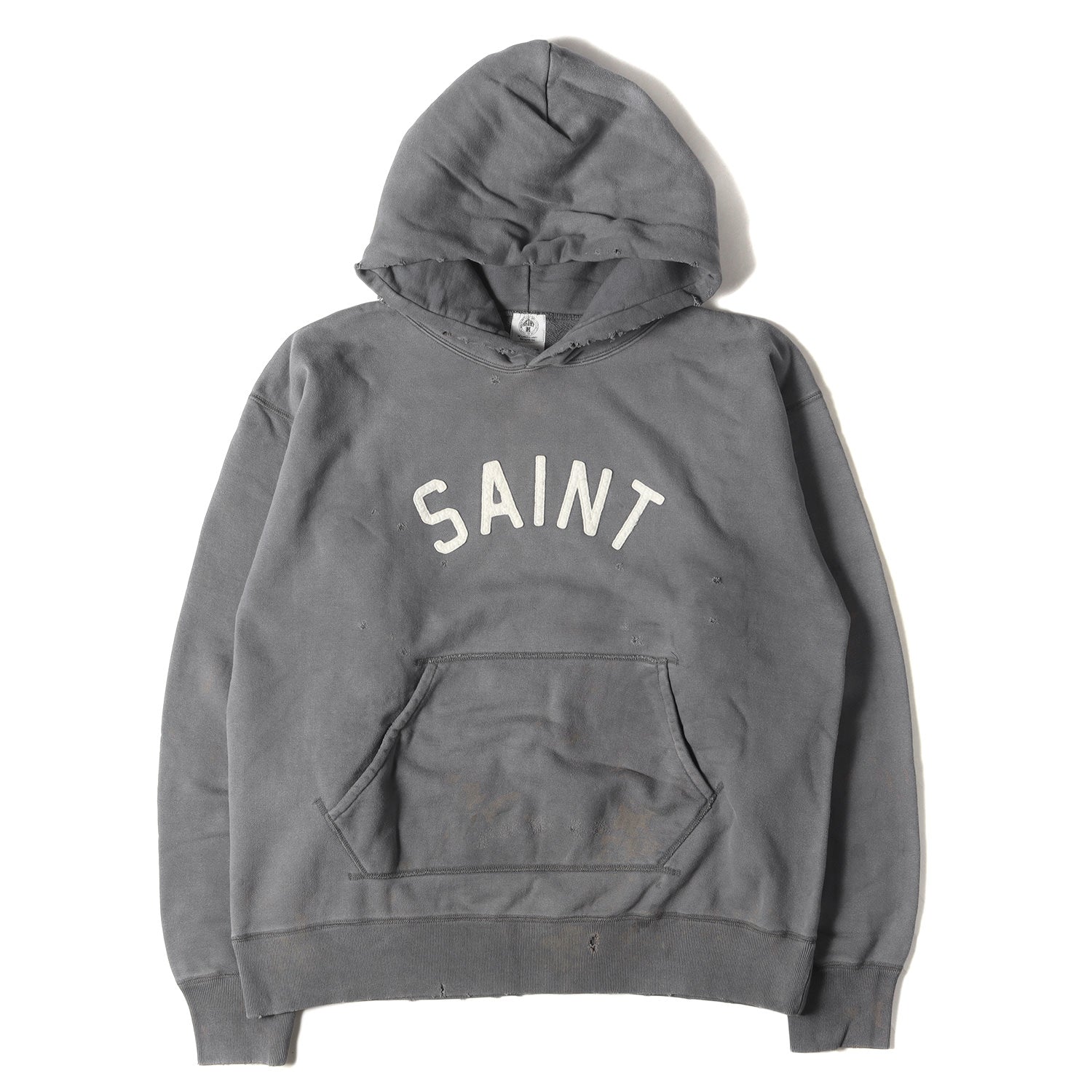 SAINT MICHAEL (セントマイケル) 21SS ヴィンテージ加工 アーチロゴ スウェットパーカー(HOODIE) -  ブランド古着の通販・買取 | BEEGLE by Boo-Bee