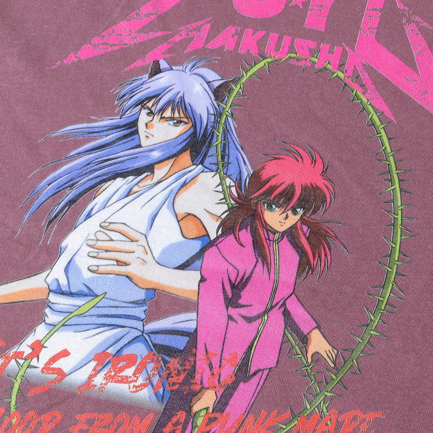 22SS ×幽遊白書 ウォッシュ加工 蔵馬&妖狐 Tシャツ(KURAMA S/S)