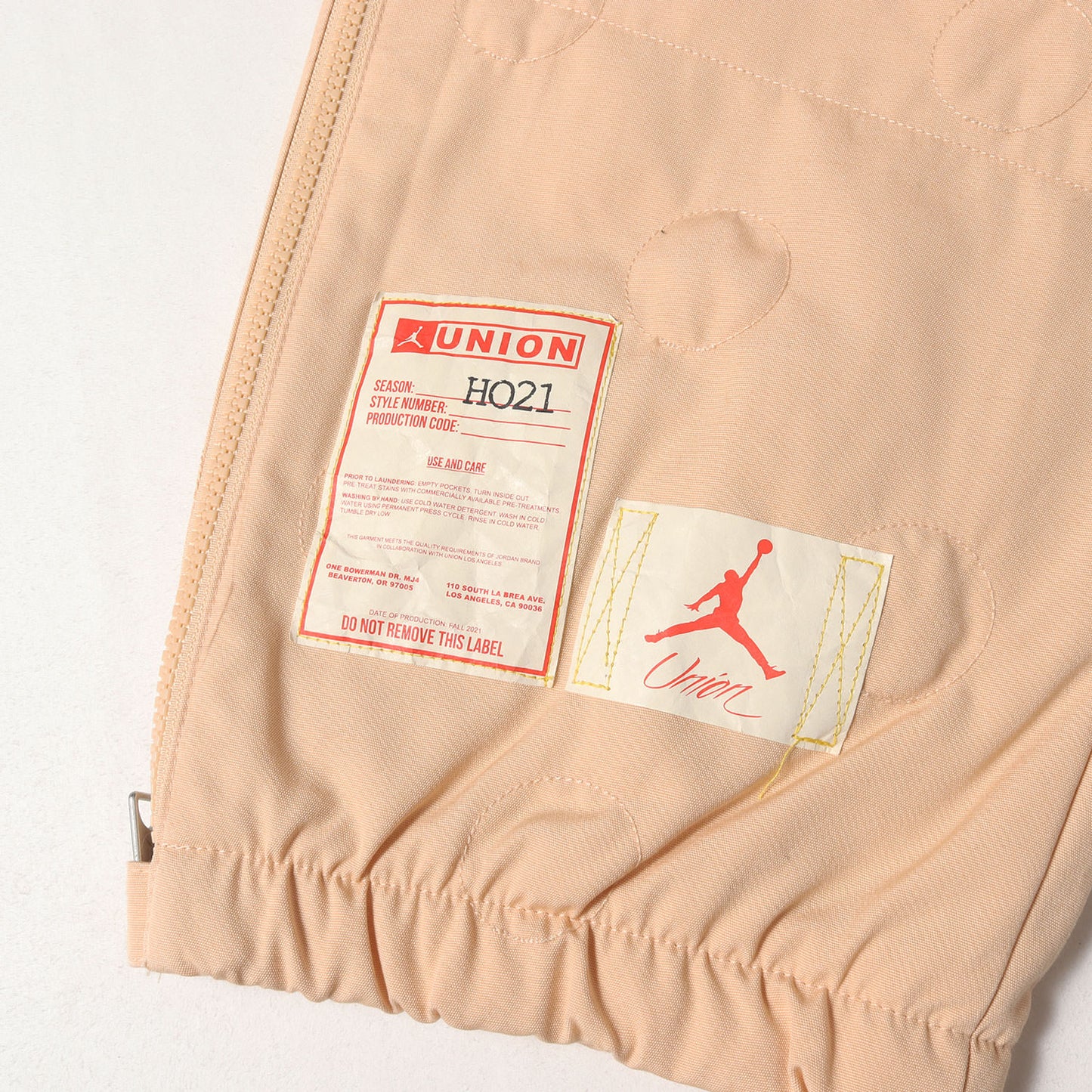 22SS ×UNION JORDAN サークル刺繍 中綿入り ジョガーパンツ(M J UNION PANT)