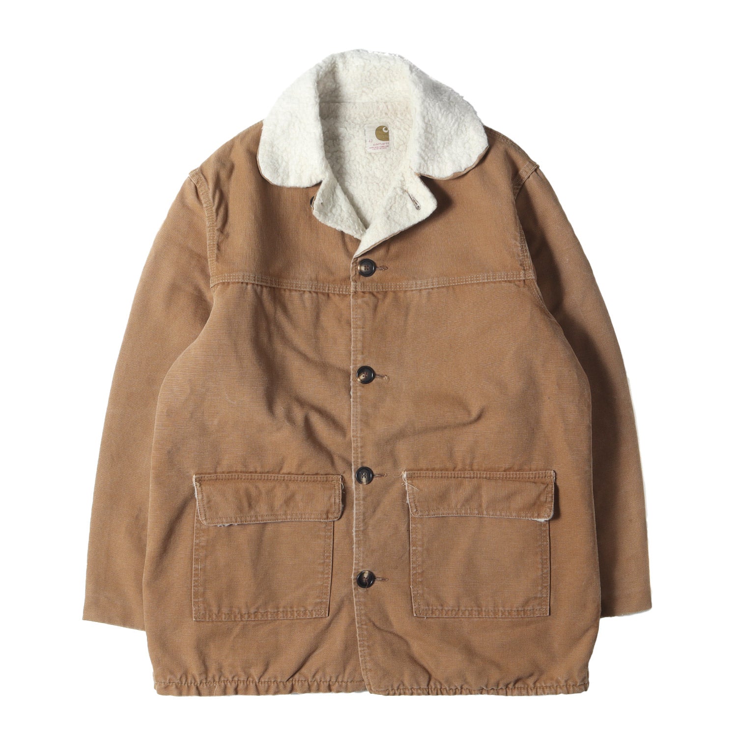 Carhartt (カーハート) 70s プリントタグ 裏ボア ブラウンダック ランチコート(ビッグサイズ) - ブランド古着の通販・買取 |  BEEGLE by Boo-Bee