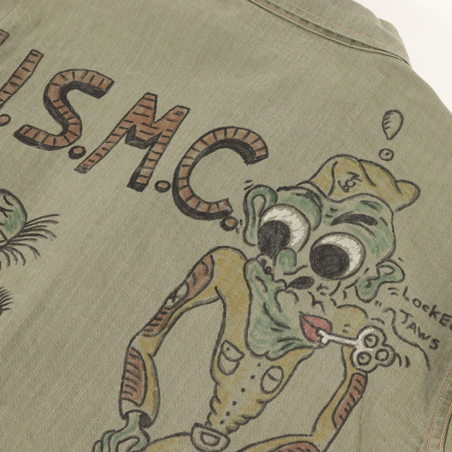 U.S.M.C M-44 純正ハンドペイント ヘリンボーン ユーティリティ ジャケット(HERRINGBONE USMC JACKET)