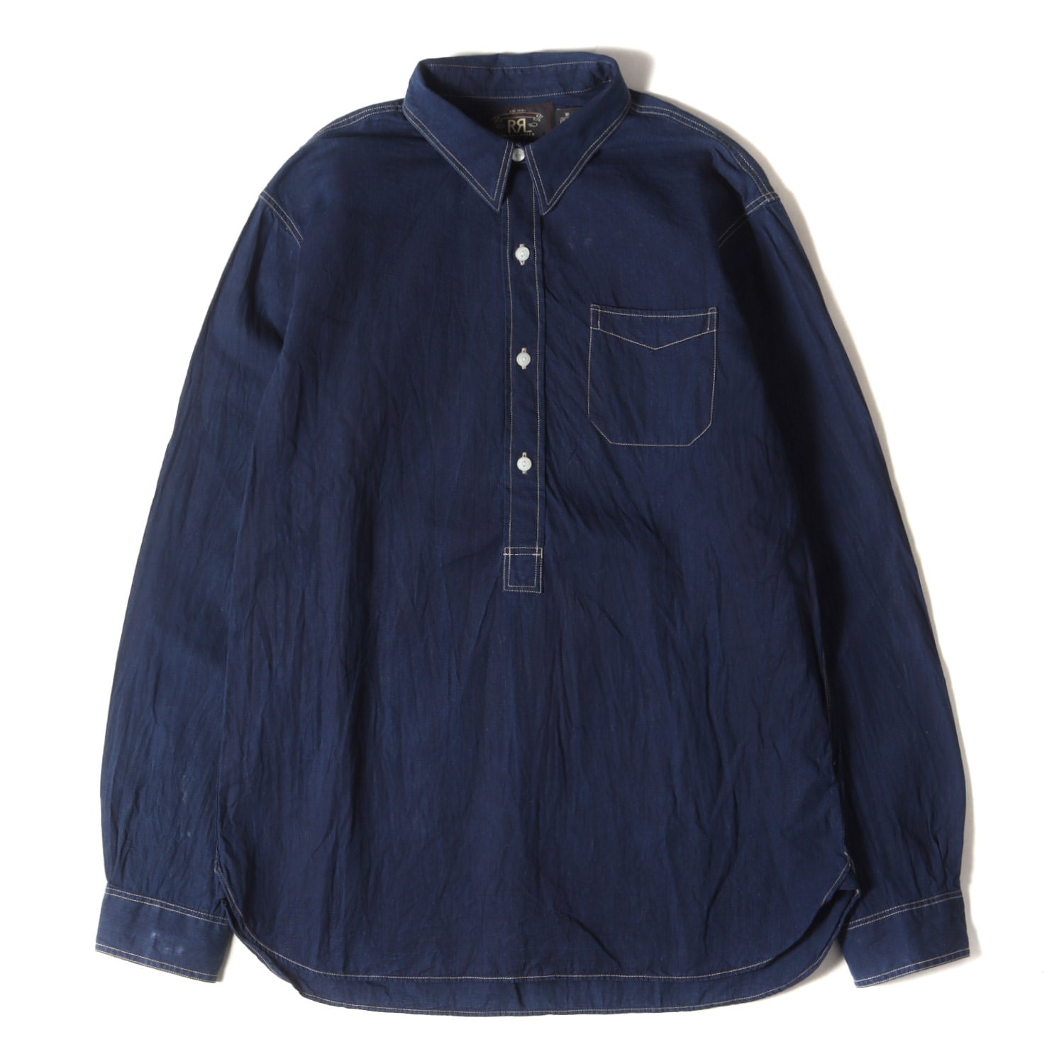 RRL (ダブルアールエル) チンスト付き インディゴ ポプリン プル 