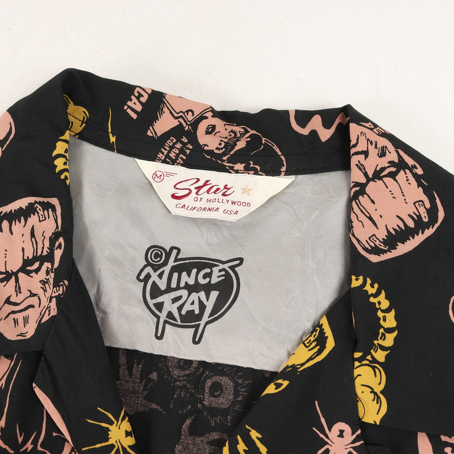 ×VINCE RAY ホラー アメコミ柄 オープンカラー レーヨン シャツ(HIGH DENSITY RAYON OPEN SHIRT “THE MONSTERS”)