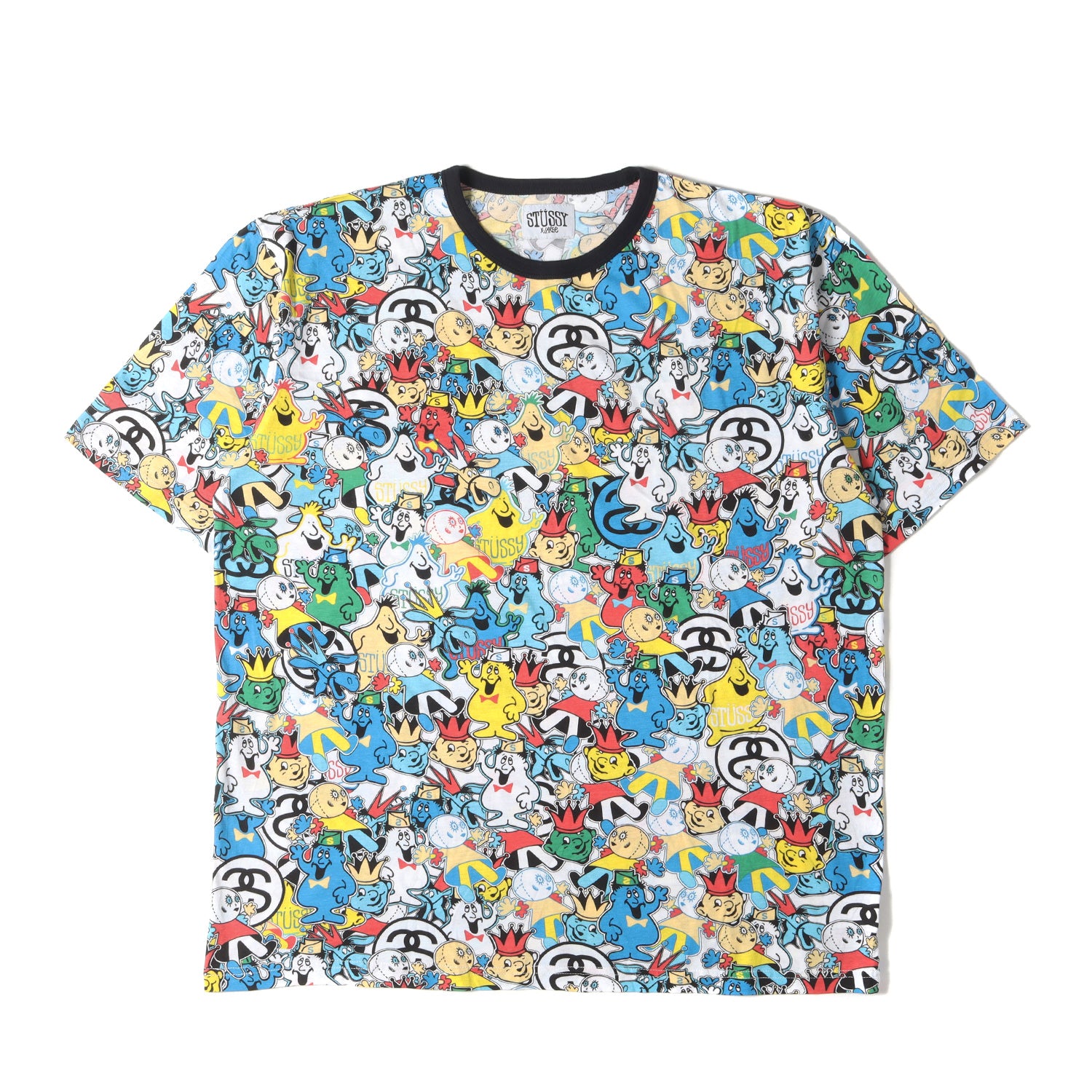 00s Stussy ステューシー　総柄 Tシャツ　グラフィック　アート　古着 stussy(ステューシー) 00\u0027ｓ OLD STUSSY総柄Tシャツ ブラック サイズ M