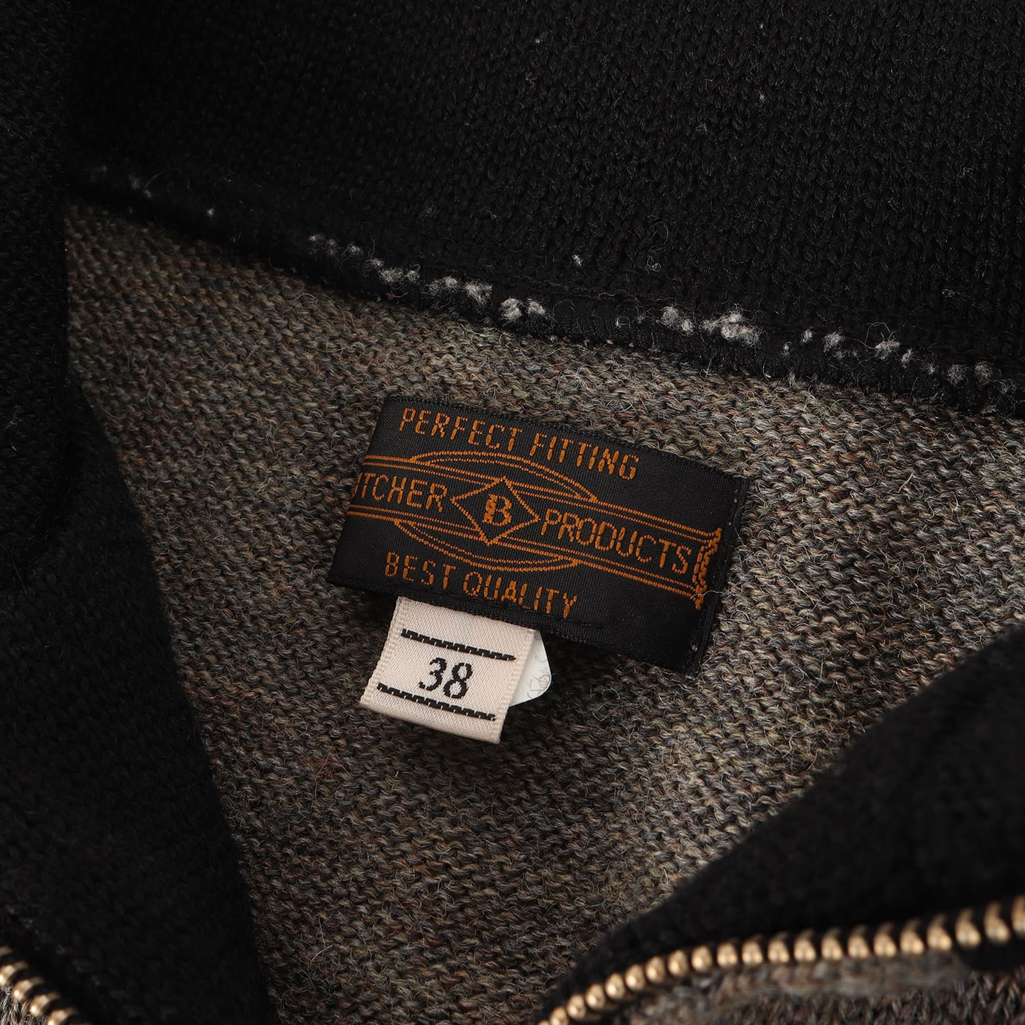 BUTCHER PRODUCTS 2トーン ハーフジップ ウールニット