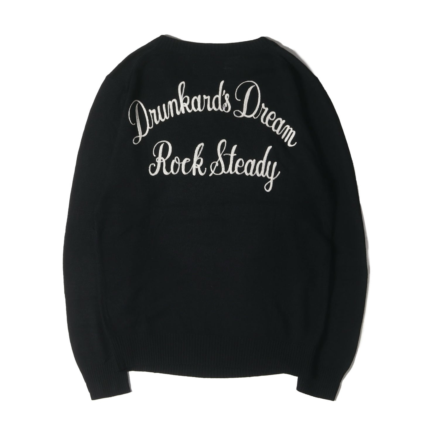 チェーン刺繍ロゴ レーヨン シルク Vネック ニット セーター