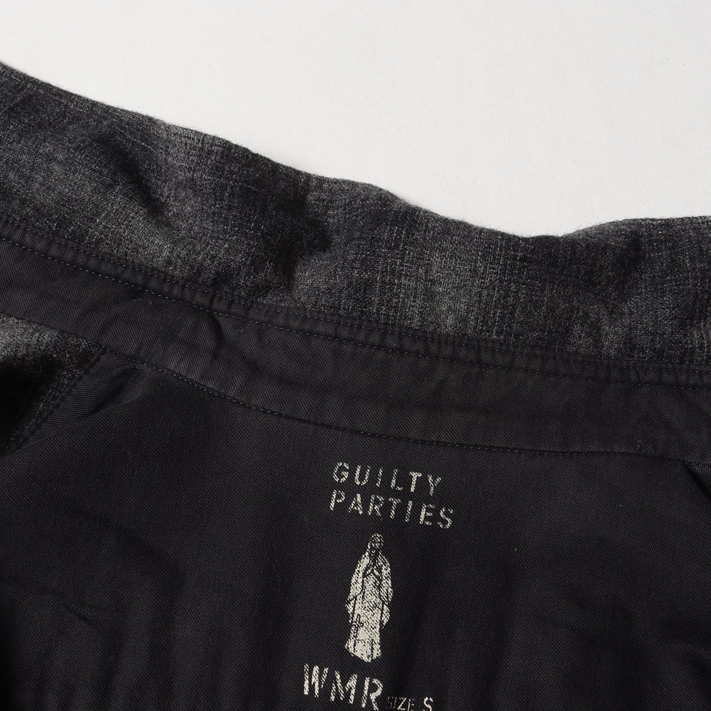 チェーン刺繍ロゴ オンブレチェック ウール シャツ