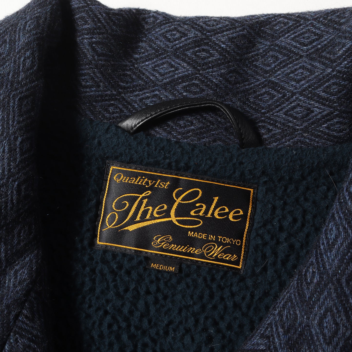 ダイヤ総柄 ショールカラー ウールジャケット