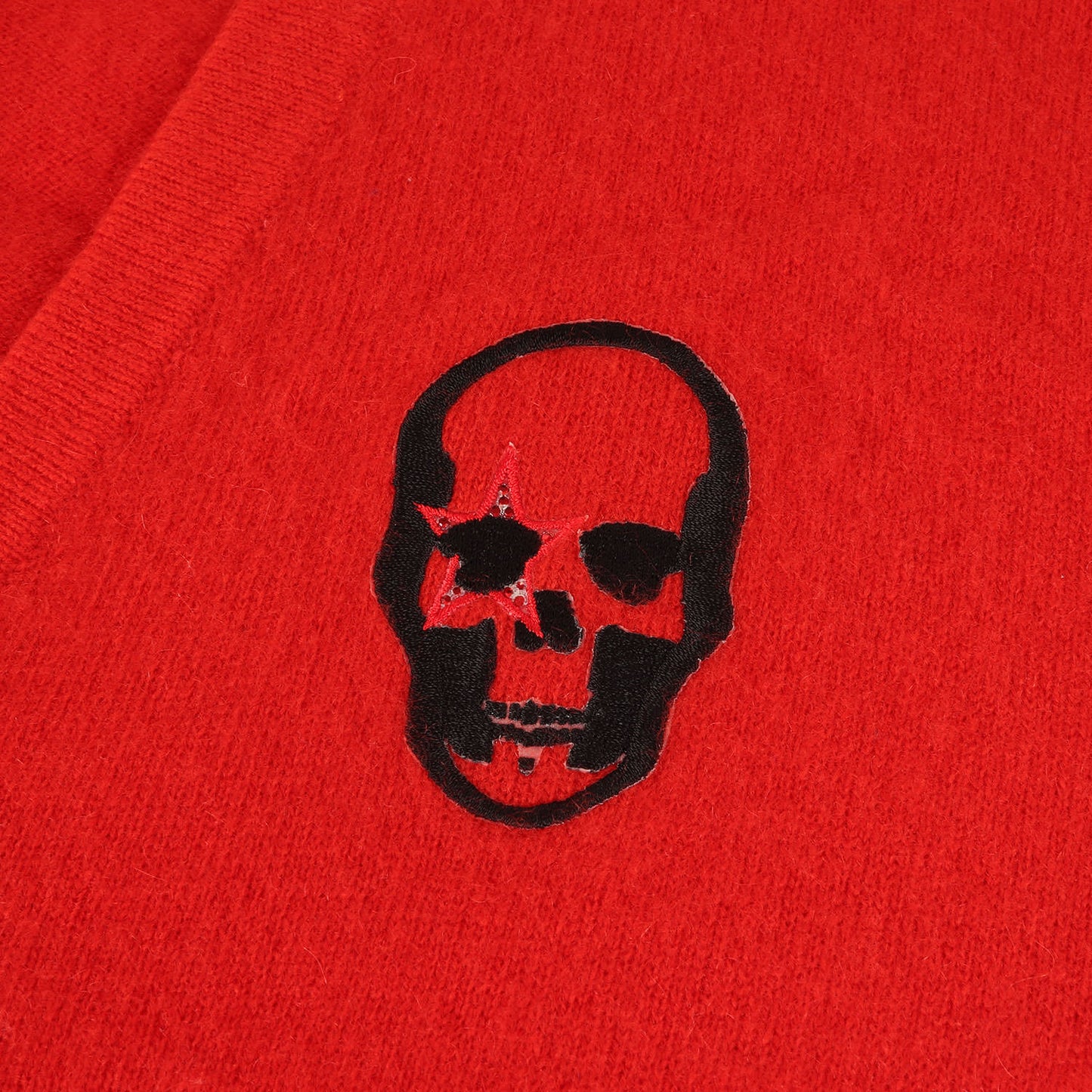 スター スカル カシミヤ ニット カーディガン