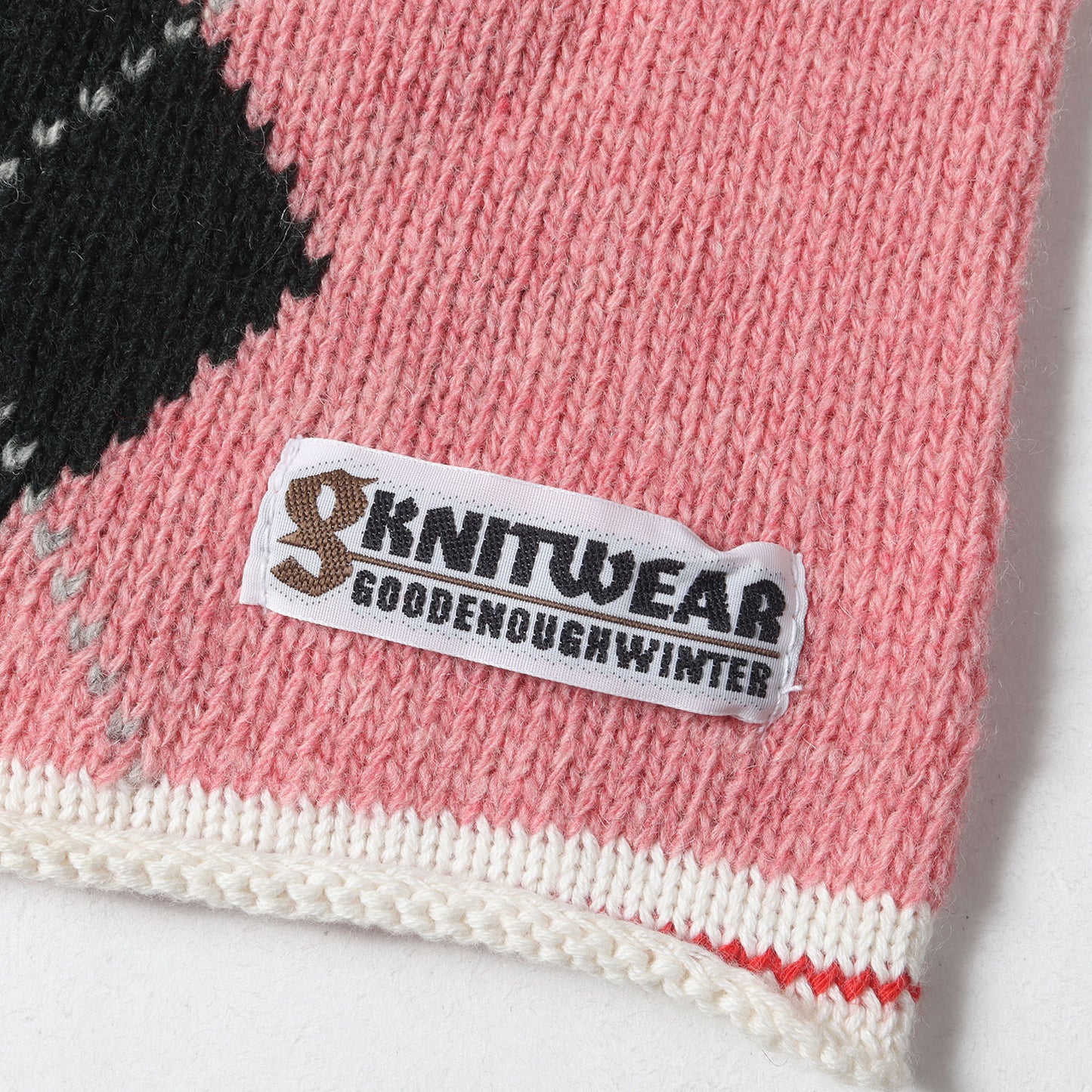 00s アーガイル ウールニット マフラー