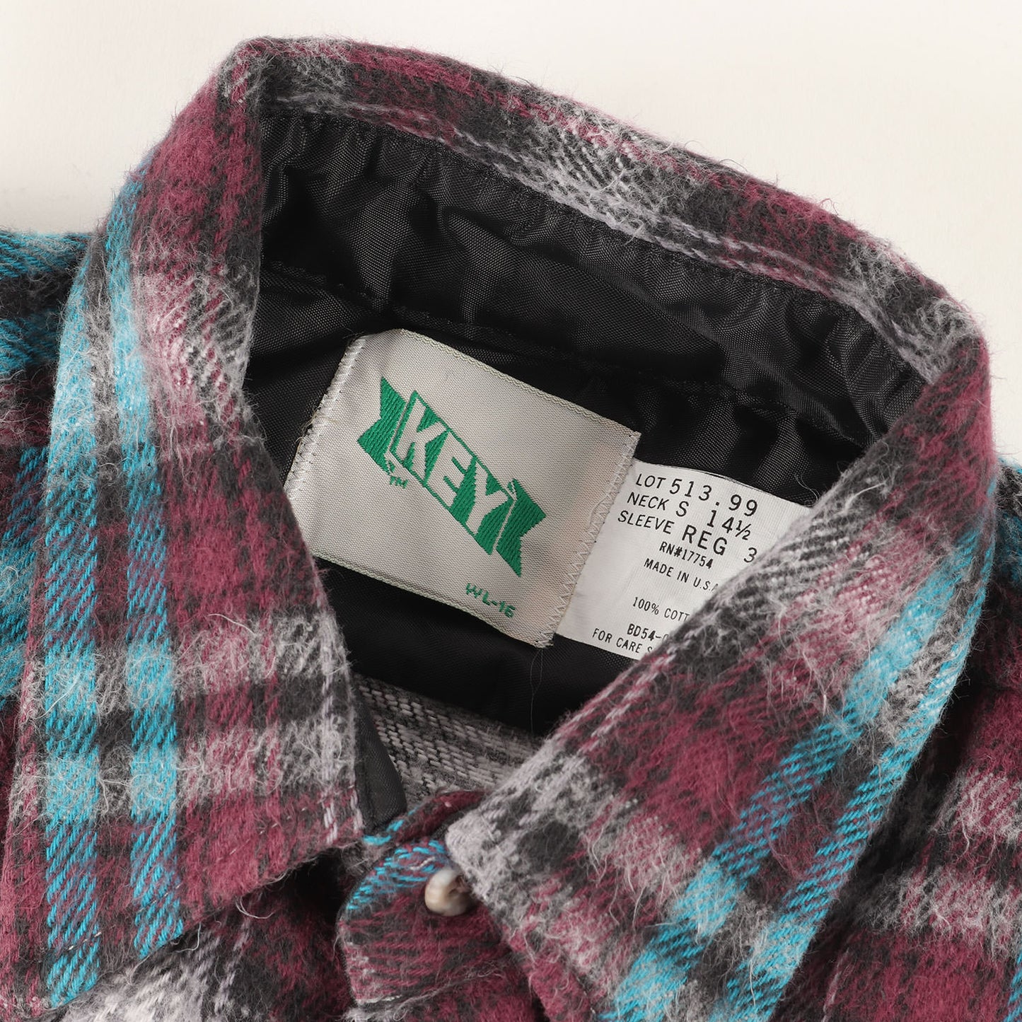 80s KEY チェック フランネルシャツ(USA製)