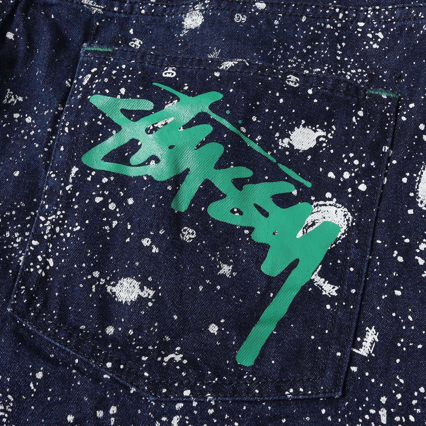 00s コスモ柄 プリント デニム ショーツ