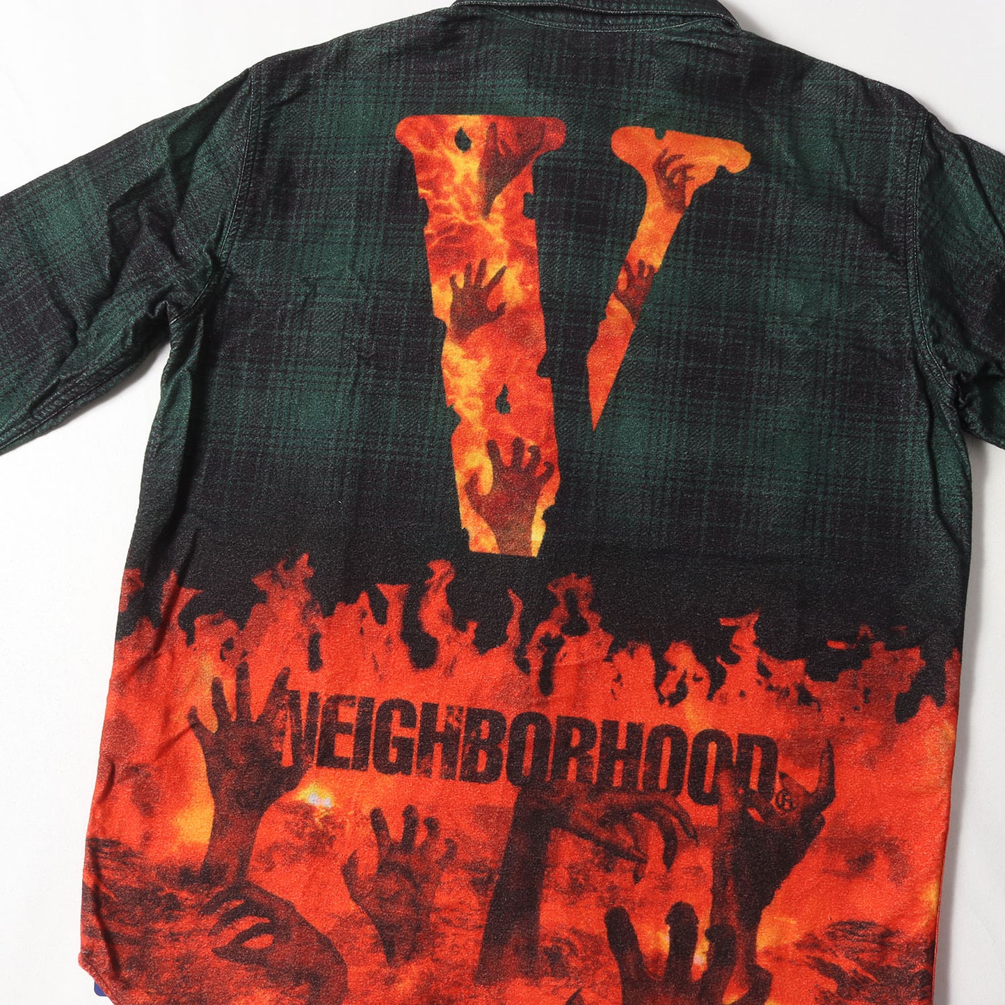 19SS ×VLONE ファイヤー グラフィック チェック ネルシャツ(MHVL. LUBERS / C-SHIRT.LS)