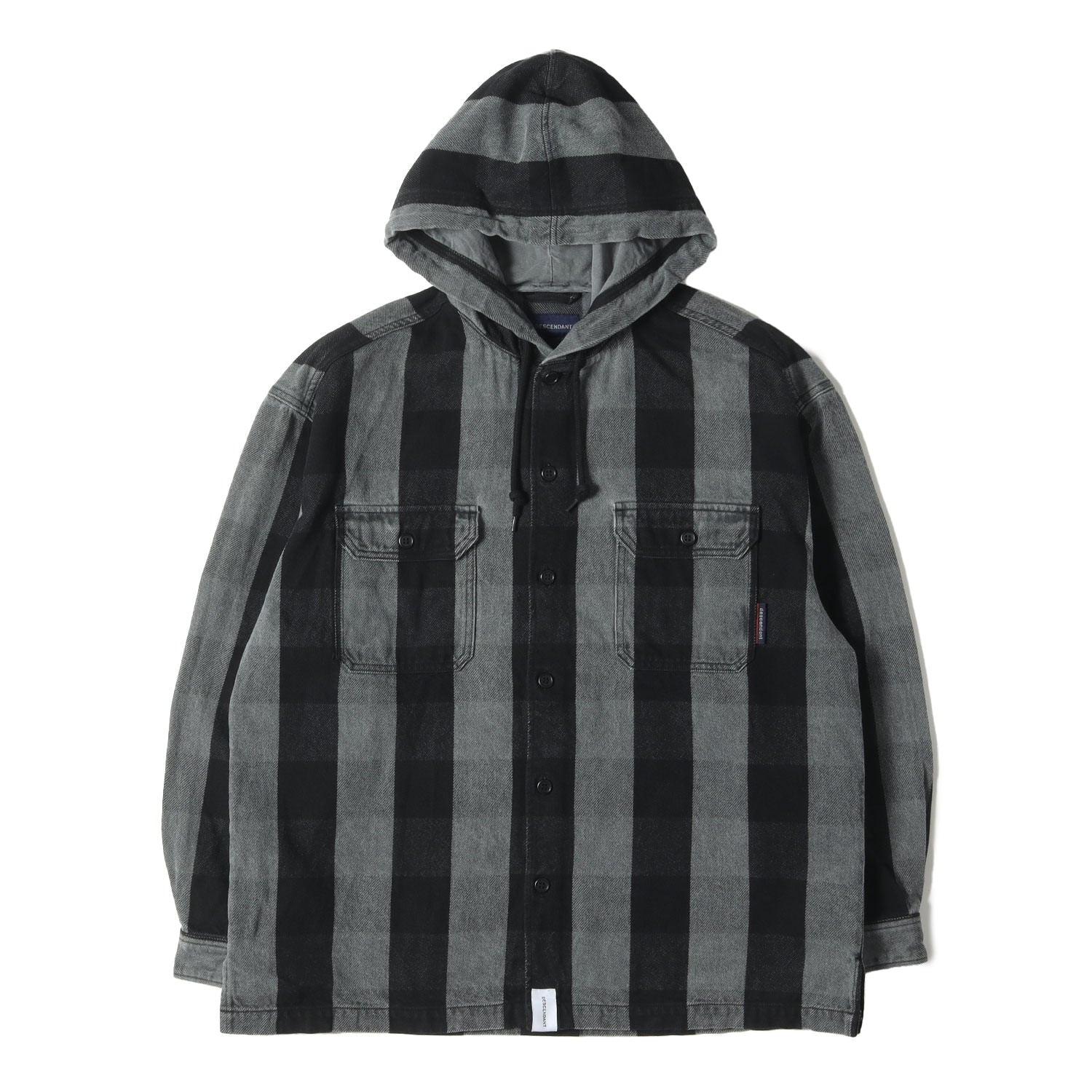 DESCENDANT (ディセンダント) 20SS オーバーダイ加工 フード付き バッファローチェック ヘビー ネルシャツ(SPICOLI HOODED  LS SHIRT) - ブランド古着の通販・買取 | BEEGLE by Boo-Bee