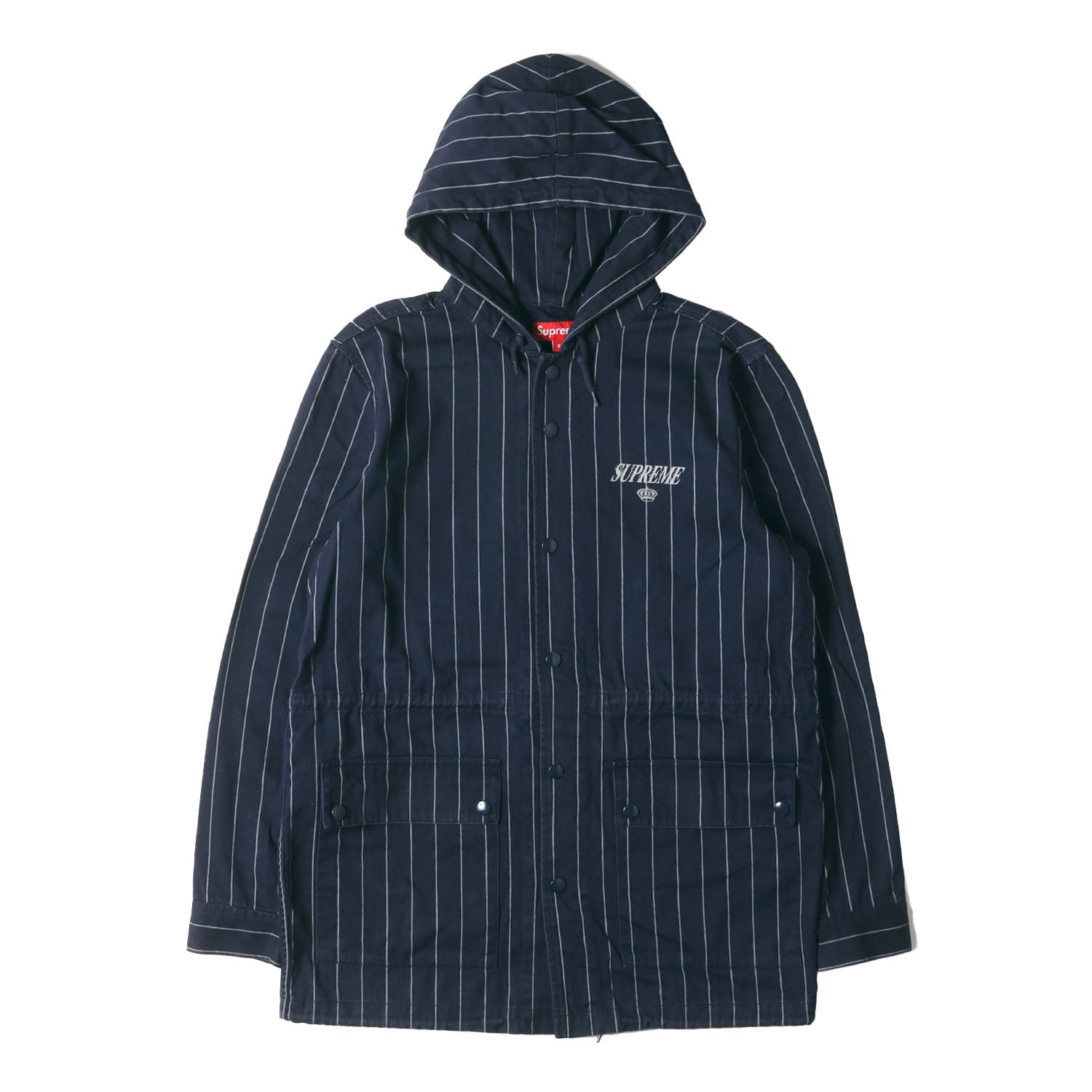 Supreme (シュプリーム) キングスロゴ ピンストライプ ツイル パーカー 