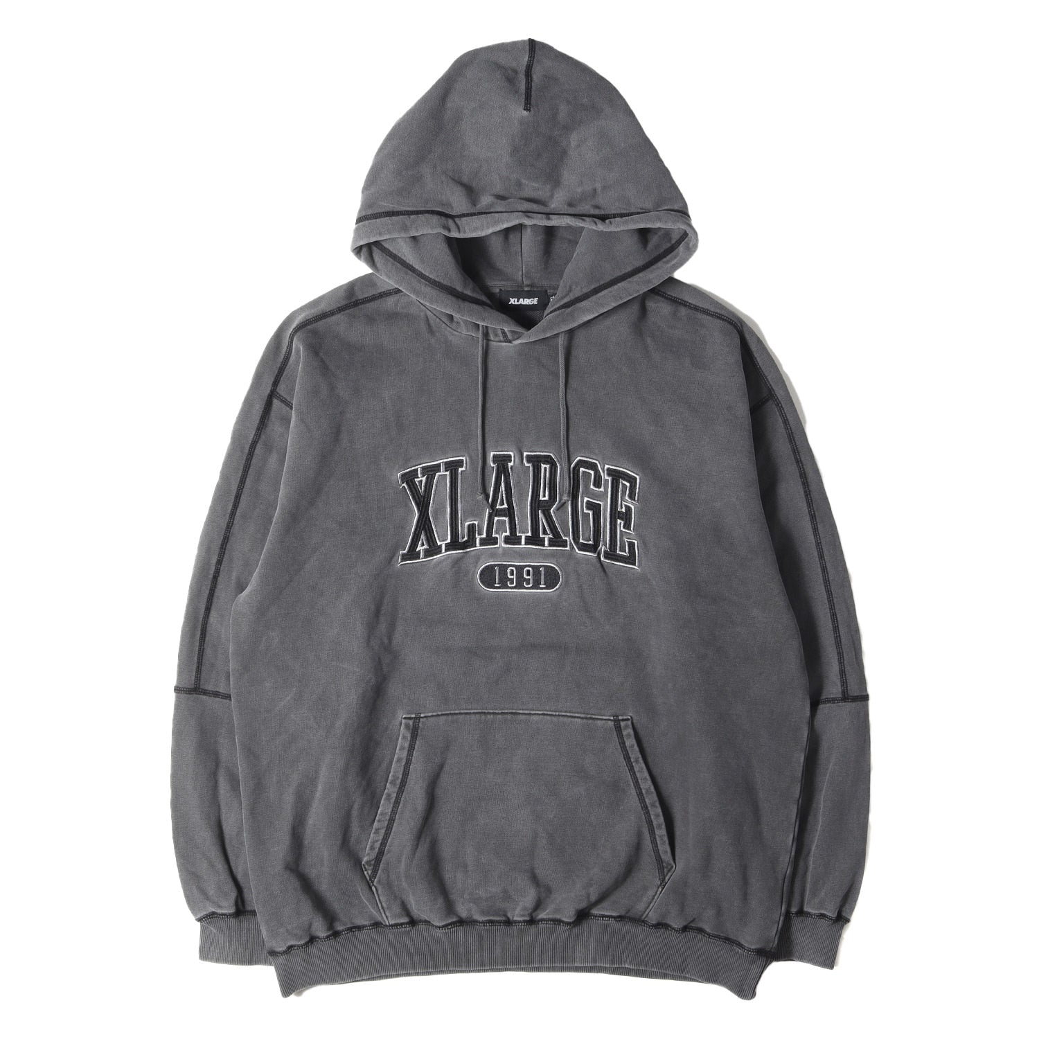 X-LARGE (エクストララージ) 21SS ピグメントダイ加工 カレッジロゴ スウェット パーカー(PIGMENT PANELED  PULLOVER HOODED SWEAT) – ブランド古着の通販・買取 | BEEGLE by Boo-Bee