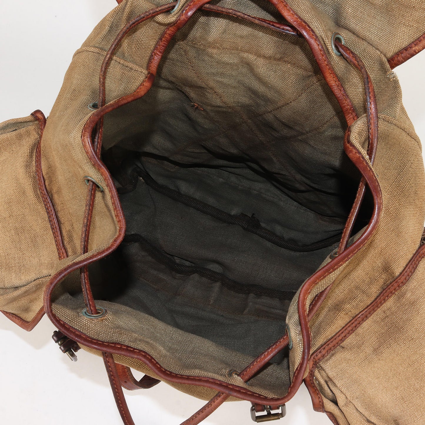 90s 三つ星 レザー コンビ キャンバス ミリタリー バックパック