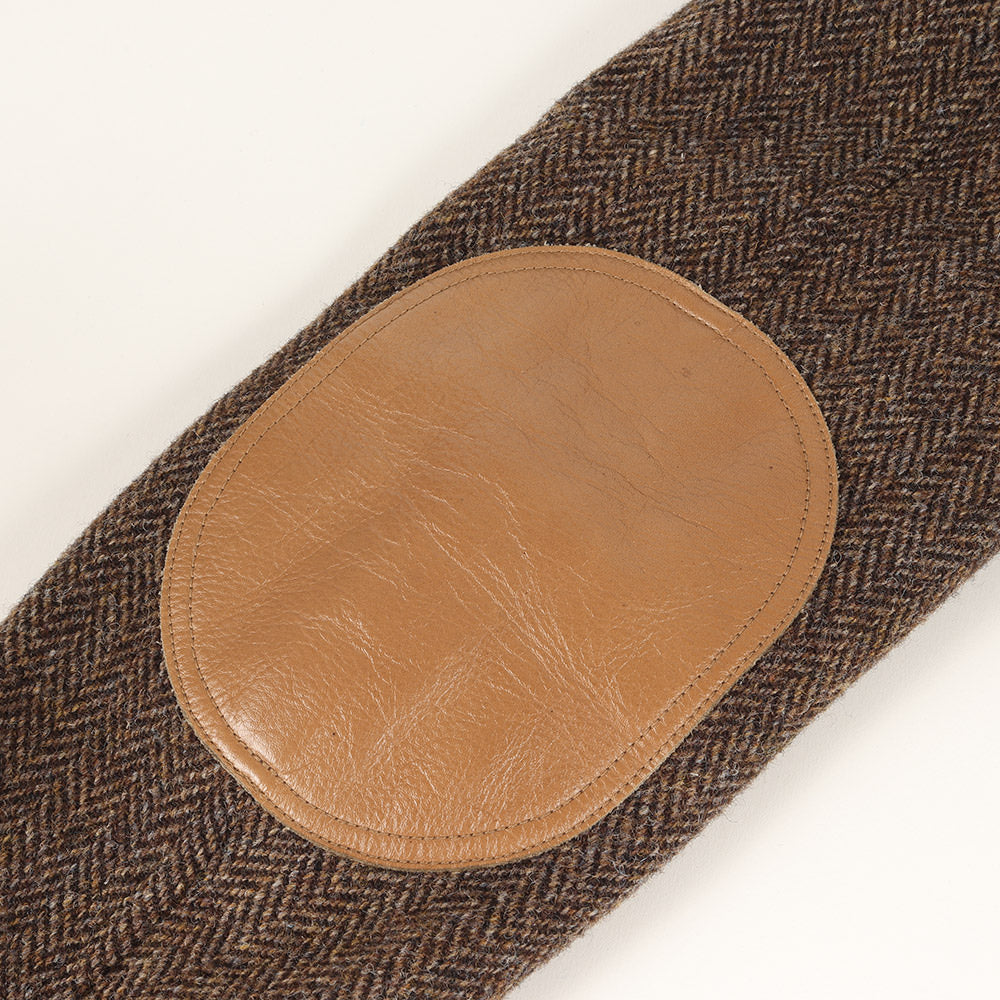 00s ×HARRIS TWEED ツイード エルボーパッチ付き ダブルブレスト ショート コート