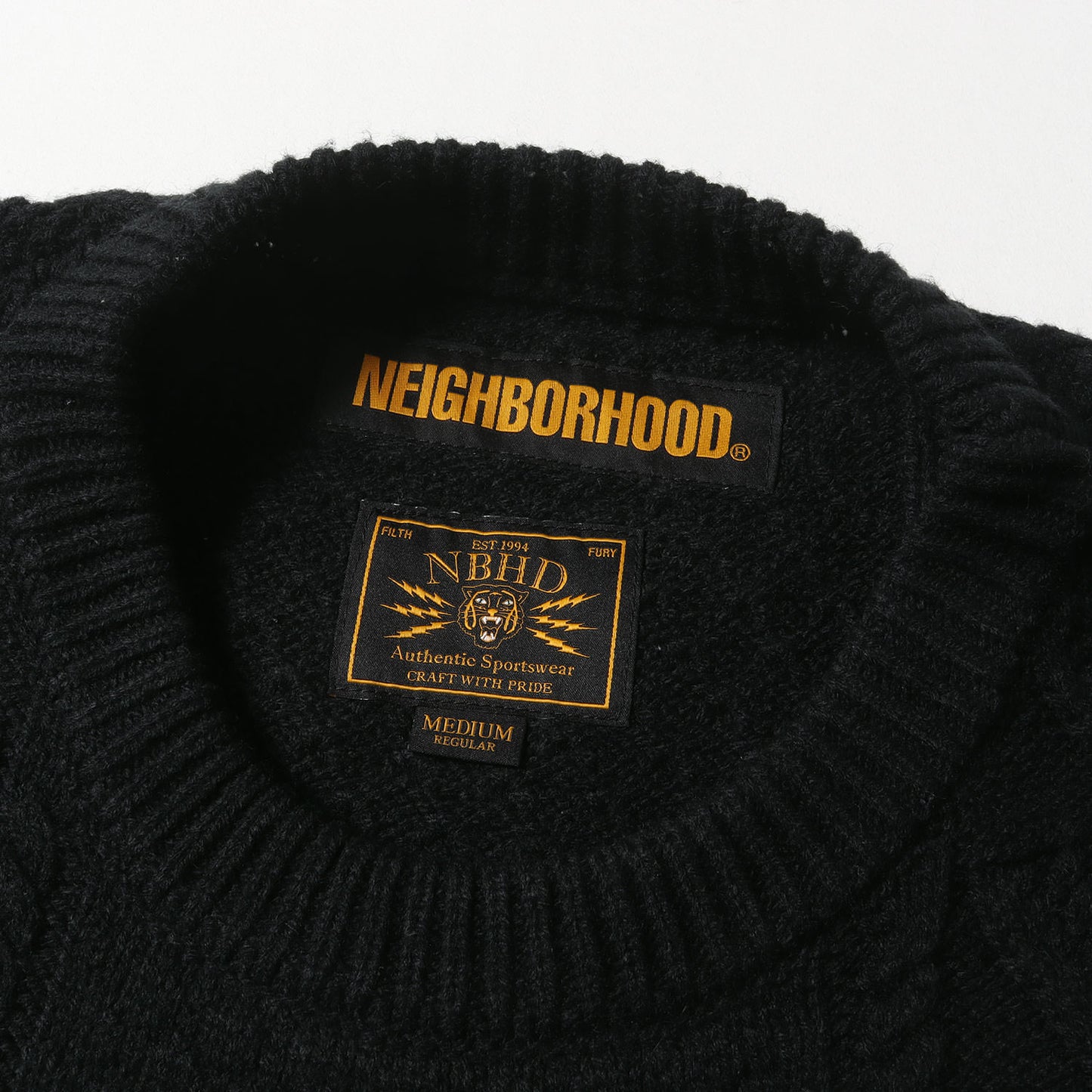 ケーブル編み クルーネック ウールニット セーター(CABLE / AW-CREW.LS)