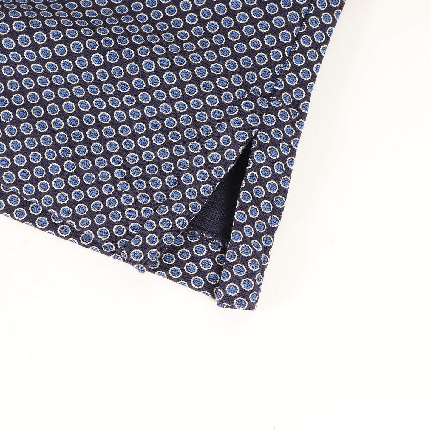 19SS 小紋柄 ホリゾンタルカラー ストレッチ コットン ポロシャツ(CLASSIC FIT)