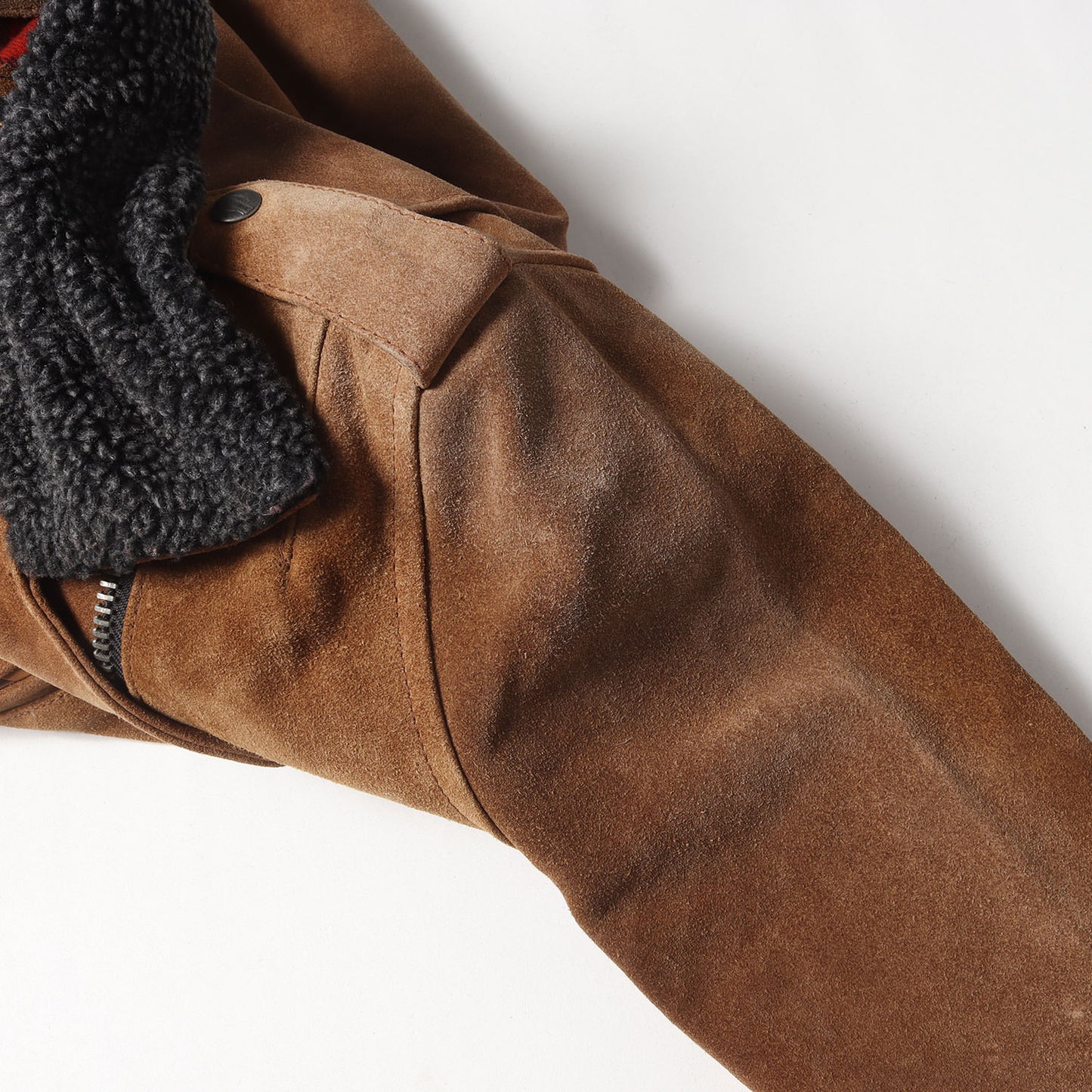 19AW スウェードレザー 襟ボア付き ダブル ライダースジャケット(BIKER JACKET)