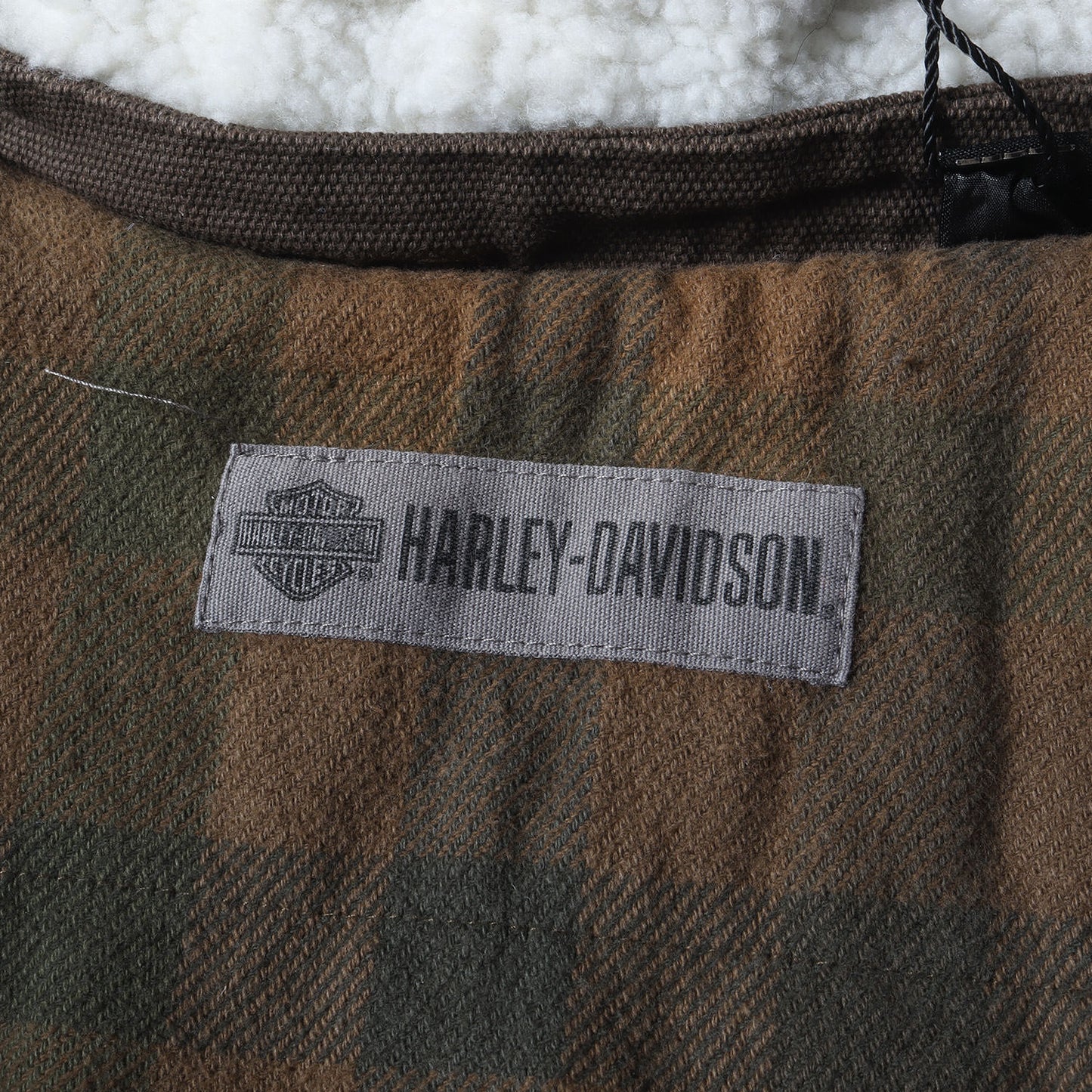 19AW ボアフード付き 裏地チェックネル ダック シャツジャケット