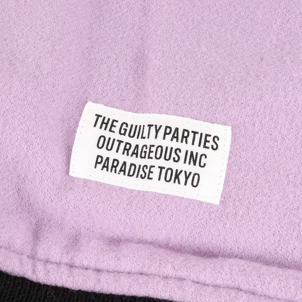 22AW ロゴ刺繍 袖レザー メルトンウール スタジャン(LEATHER VARSITY JACKET)