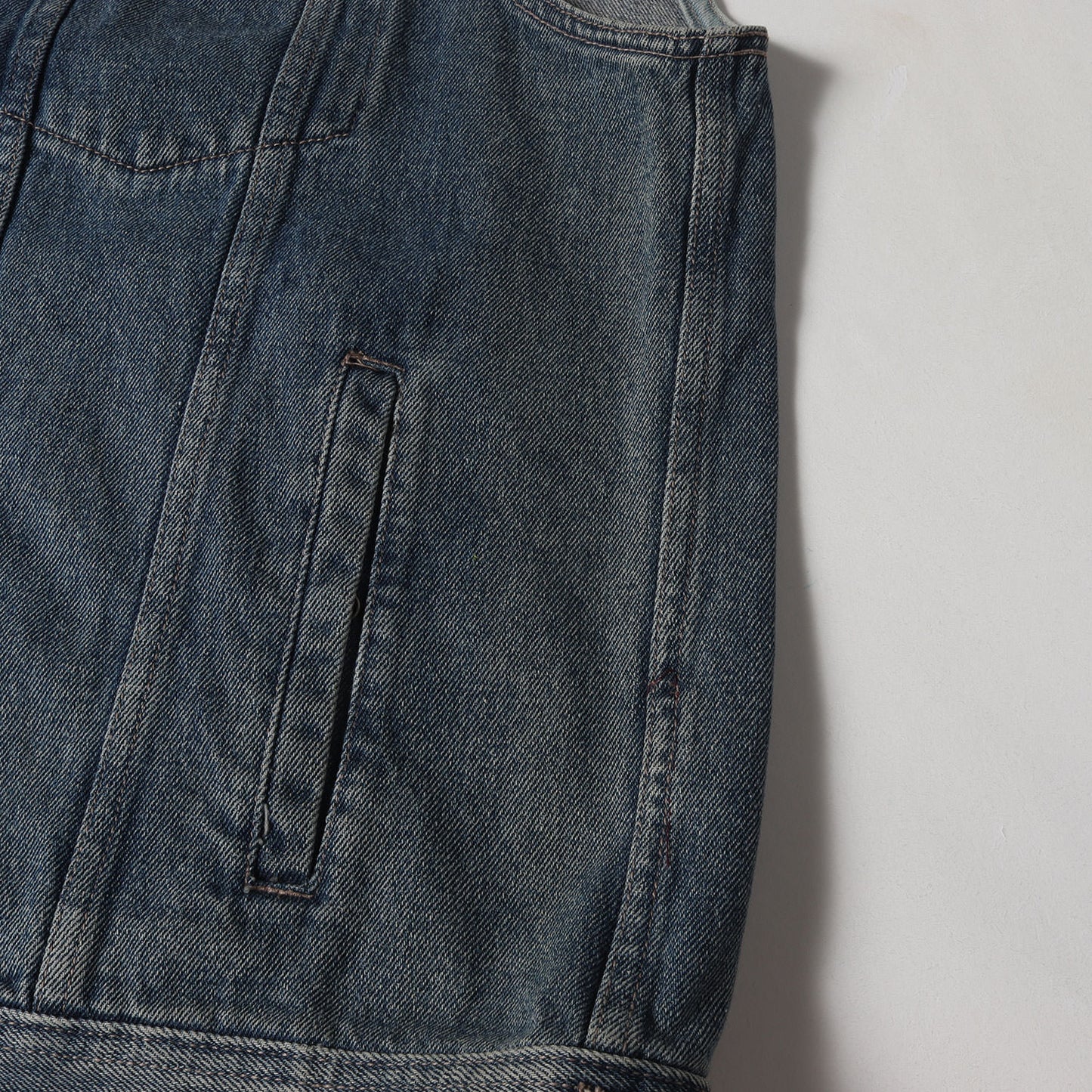 ユーズド加工 エンブレムワッペン 3rdタイプ デニム ベスト