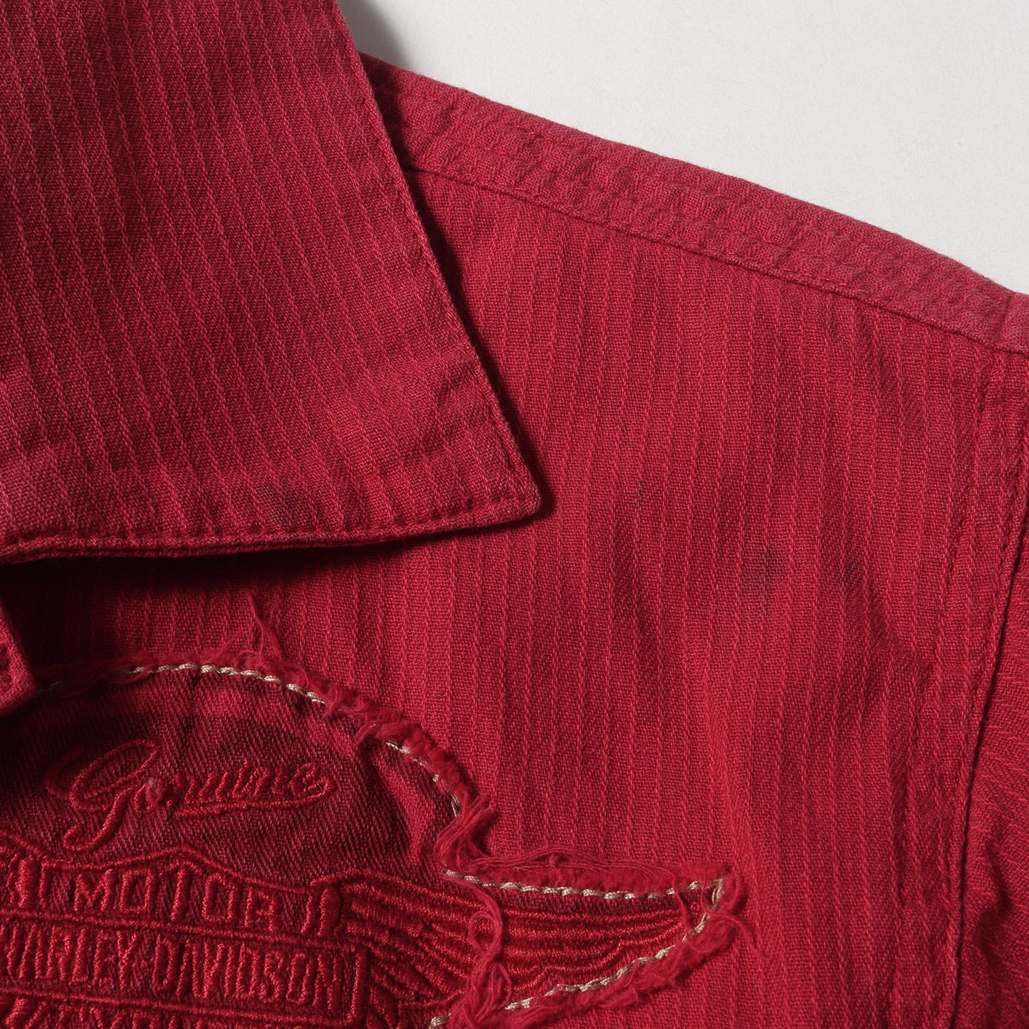 エンブレムワッペン オープンカラー 半袖シャツ