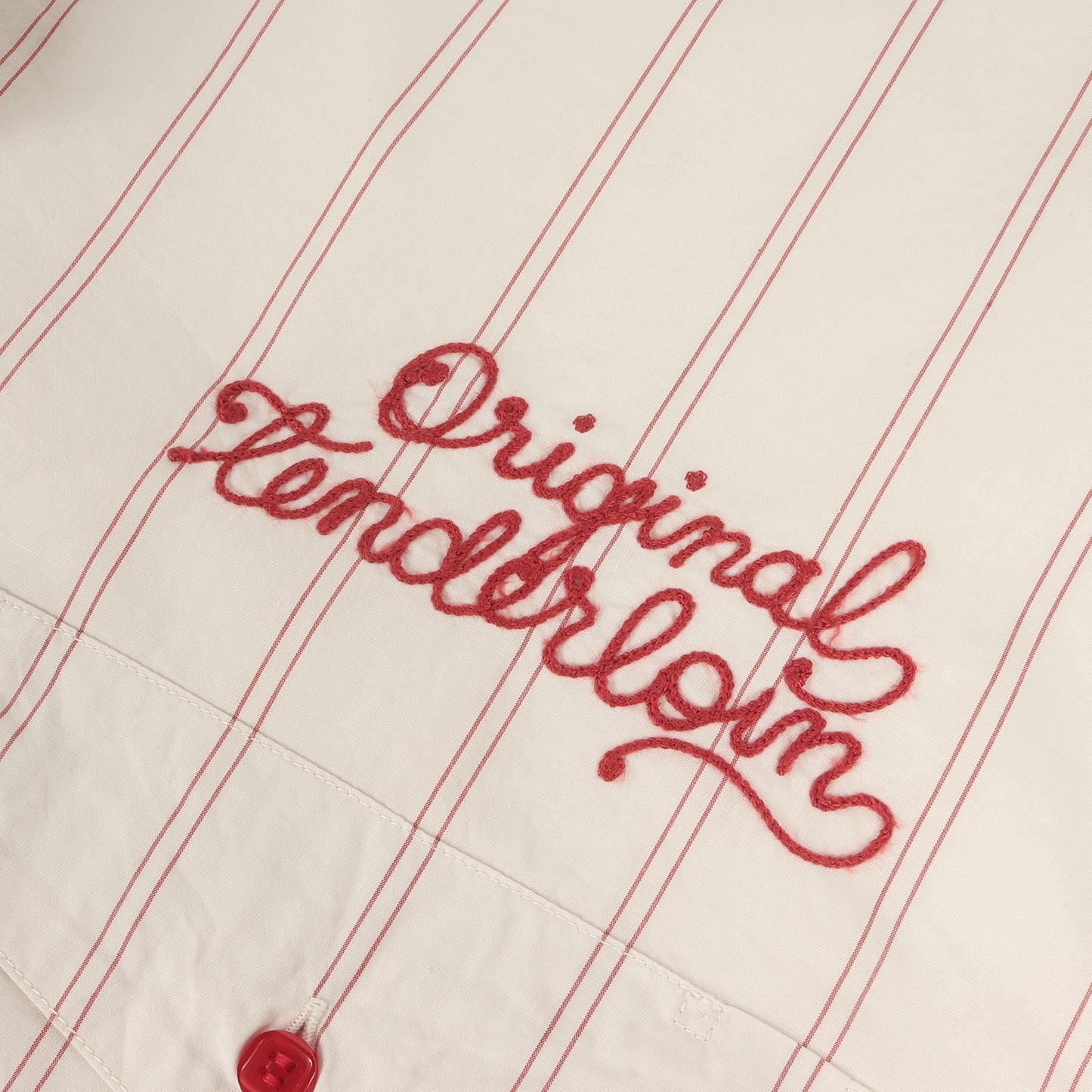 ワッペン付き ストライプ ワーク 半袖シャツ(STRIPE WORK SHT)