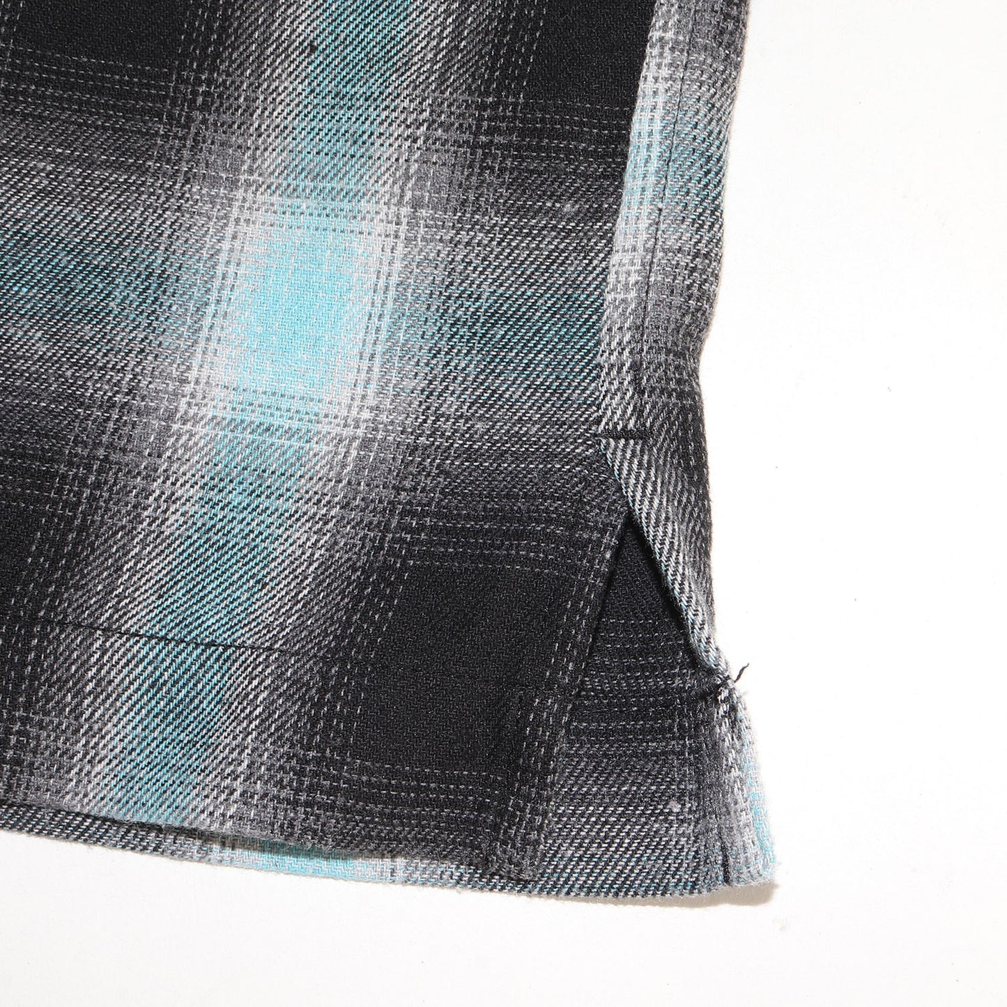 23AW オンブレチェック オープンカラー シャツ(WOOLY PLAID SHIRTS)