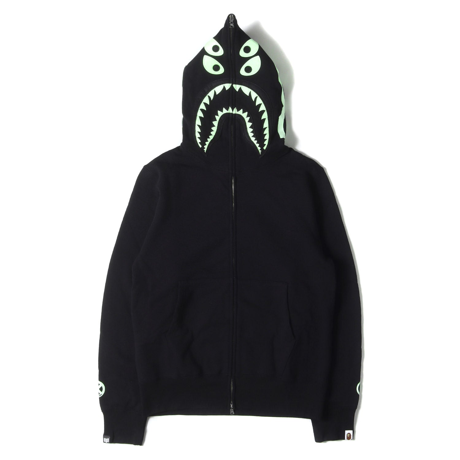 A BATHING APE (ア ベイシング エイプ) ×BOUNTY HUNTER 蓄光 マッドシャーク フルジップ スウェット パーカー(MAD  SHARK ZIP HOODIE) – ブランド古着の通販・買取 | BEEGLE by Boo-Bee