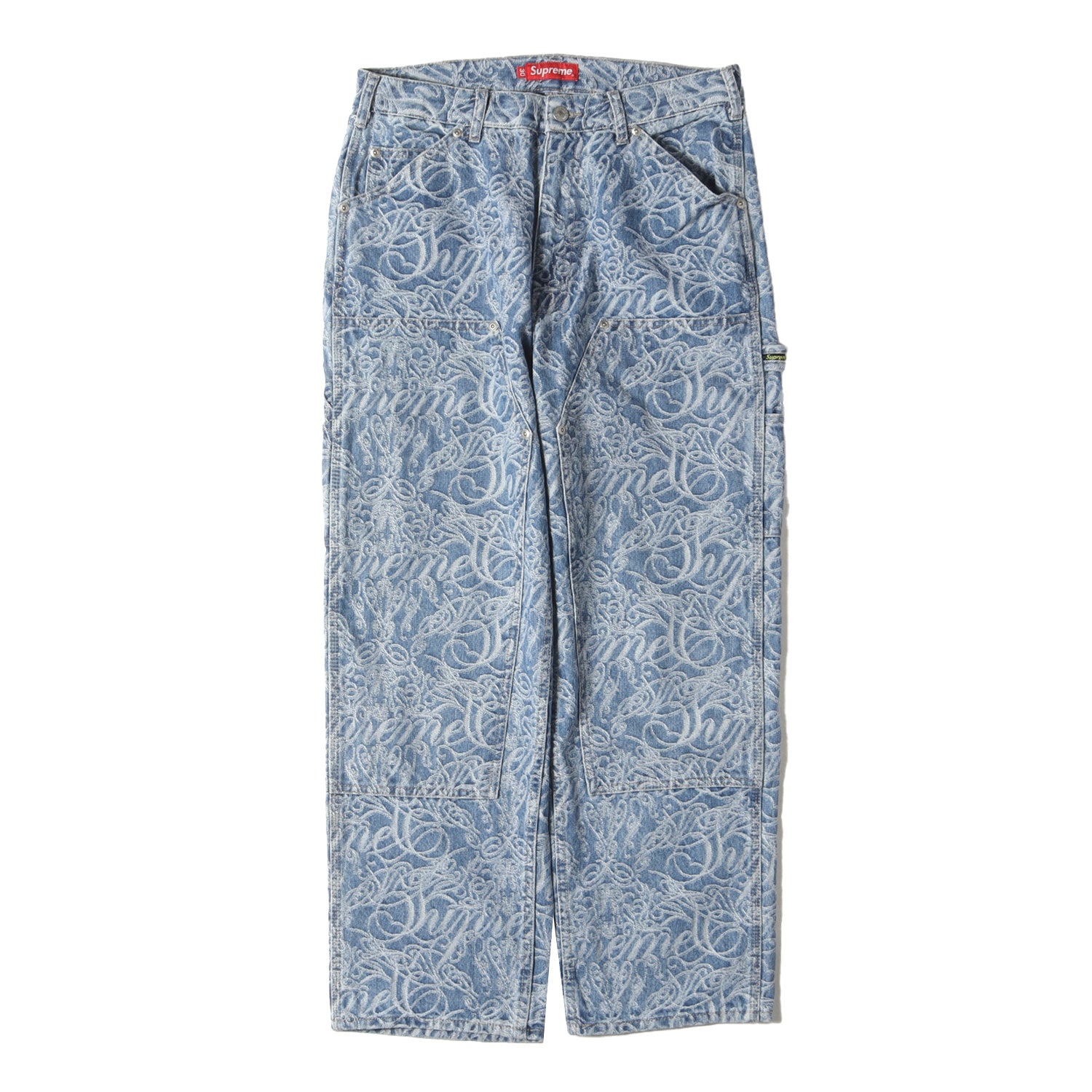 Supreme (シュプリーム) 22AW スクリプト ジャガードロゴ柄 ダブルニー ペインター デニムパンツ(Script Jacquard  Double Knee Denim Painter Pant) - ブランド古着の通販・買取 | BEEGLE by Boo-Bee