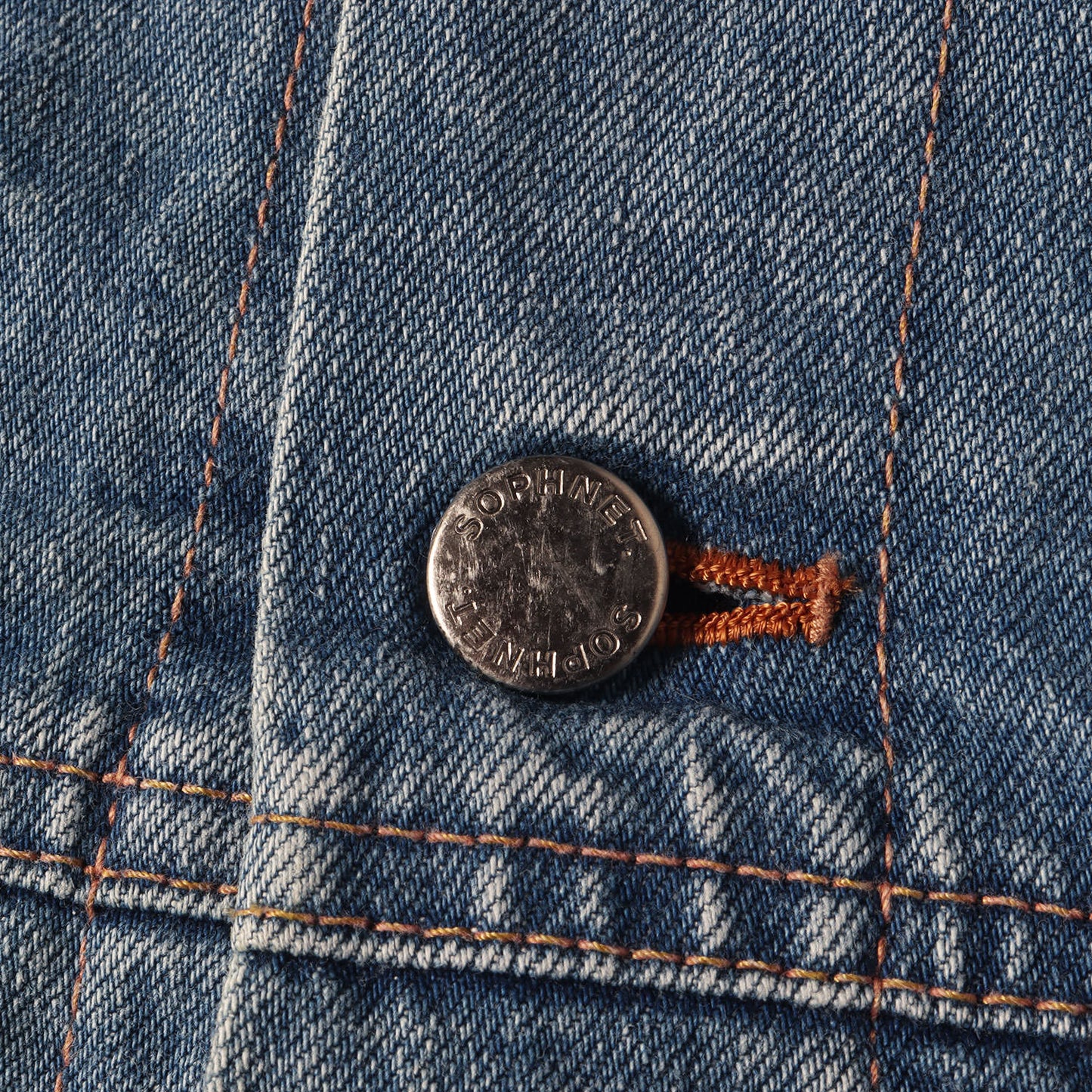 ヴィンテージ加工 裏地カモ柄 デニム ジャケット(DAMAGED DENIM BLOUSON)