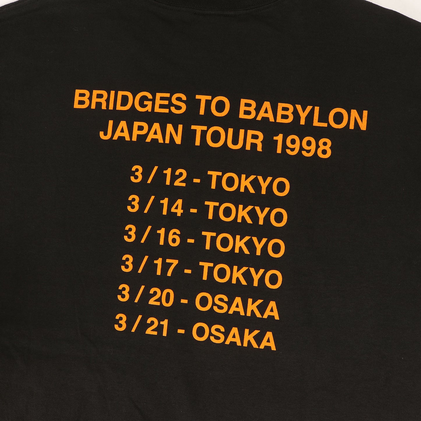 90s The Rolling Stones Bridges to Babylon TOUR 97~98 日本公演モデル Tシャツ(ONEITAボディ / デッドストック)