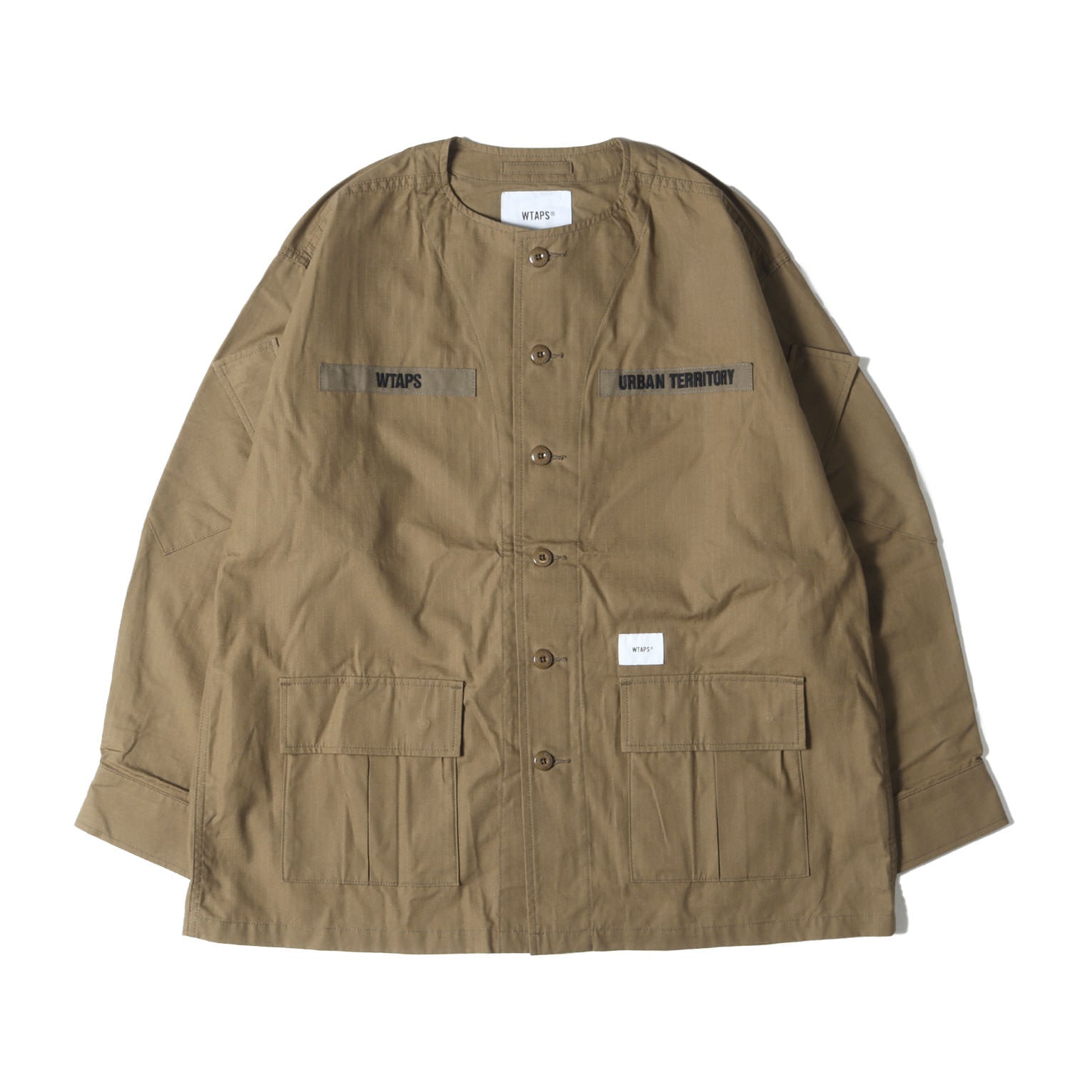 WTAPS (ダブルタップス) 21SS ノーカラー ミリタリー シャツジャケット 