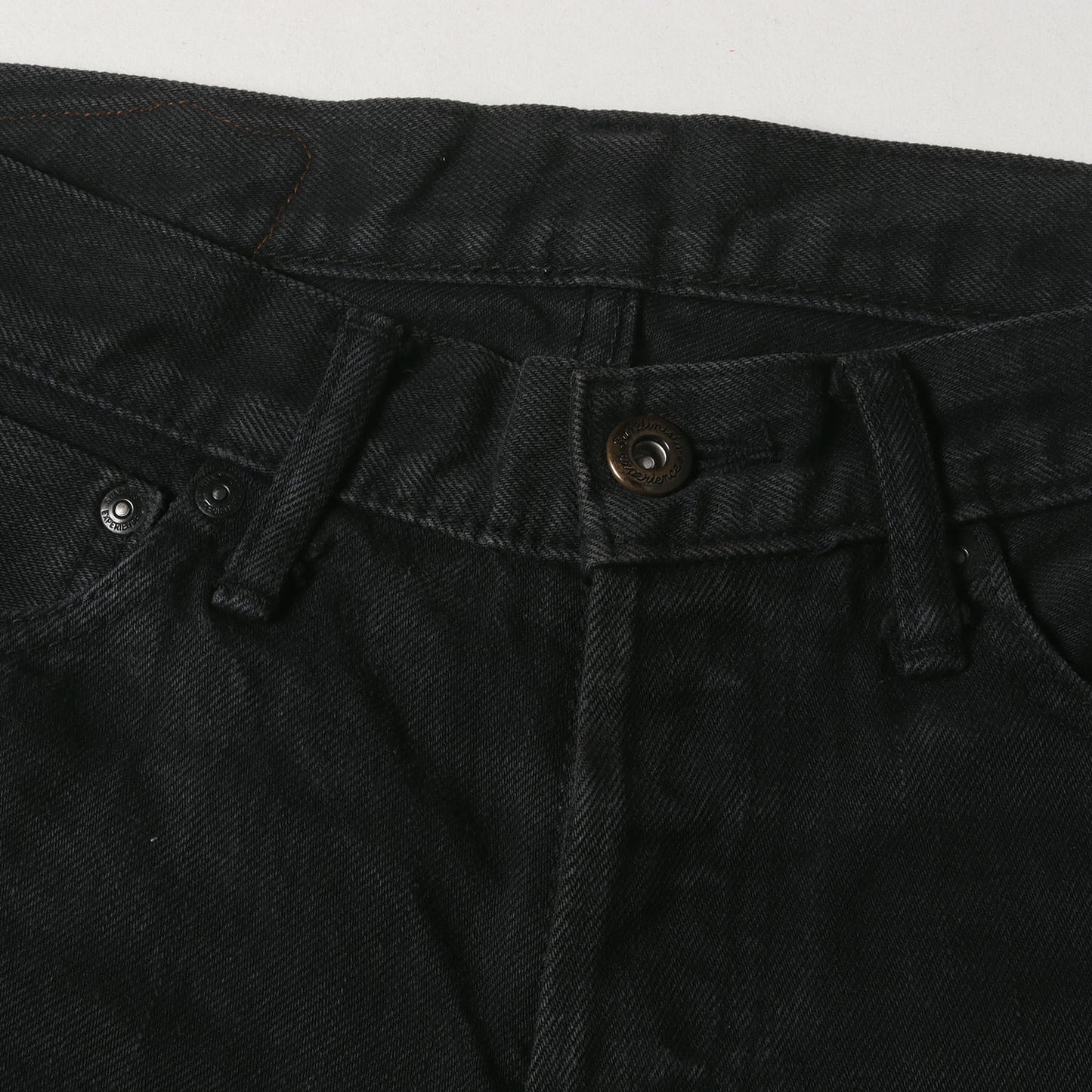 DUCKTAIL ホースハイドレザー ポケット ブラック デニムパンツ