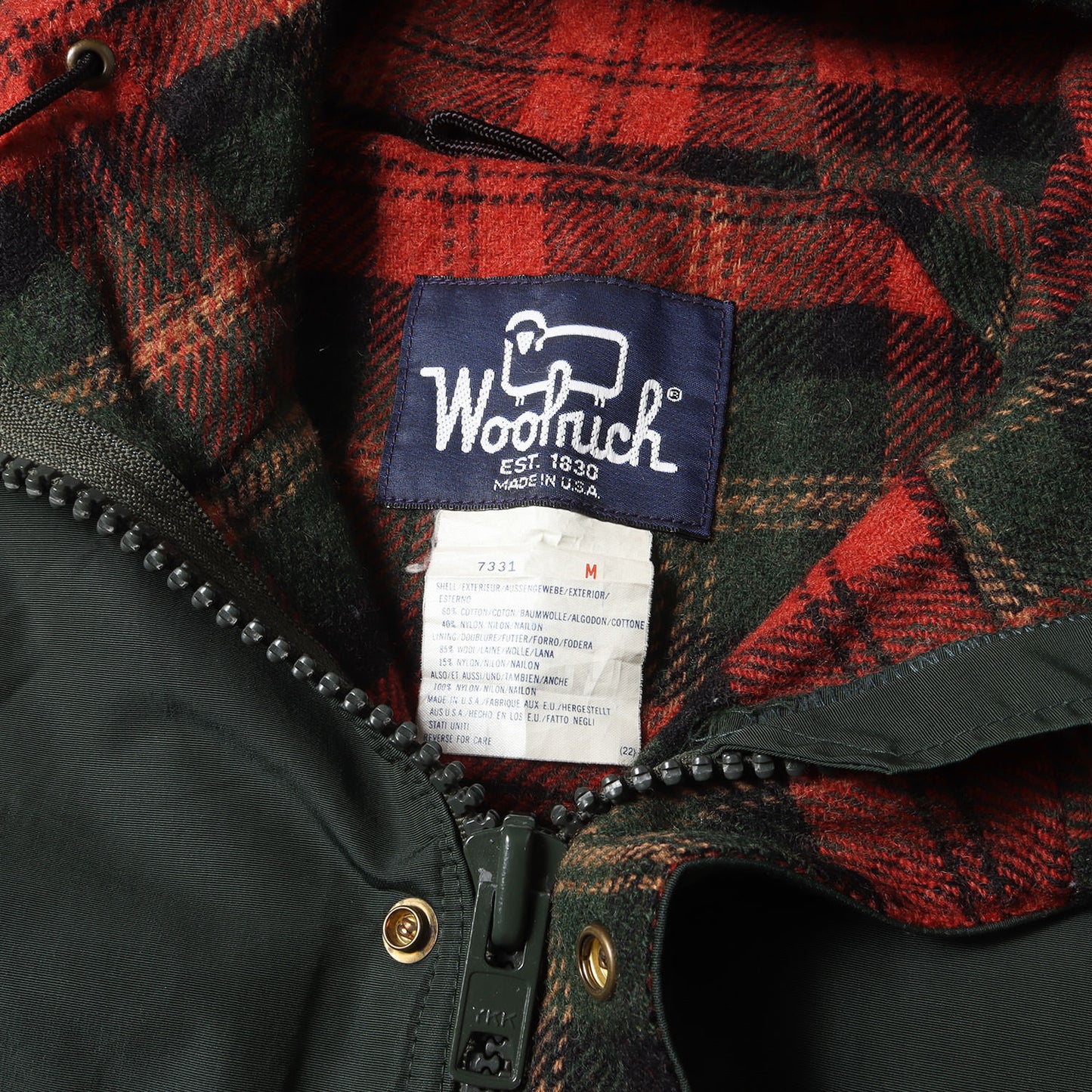 80s 60/40クロス 裏地チェックウール マウンテンパーカー(USA製)