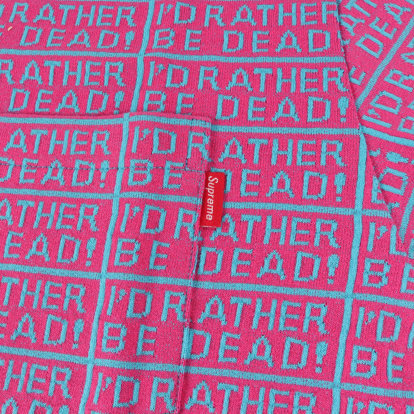 ジャガード メッセージロゴ 総柄 ポケット Tシャツ(Rather Be Dead SS Jacquard Top)