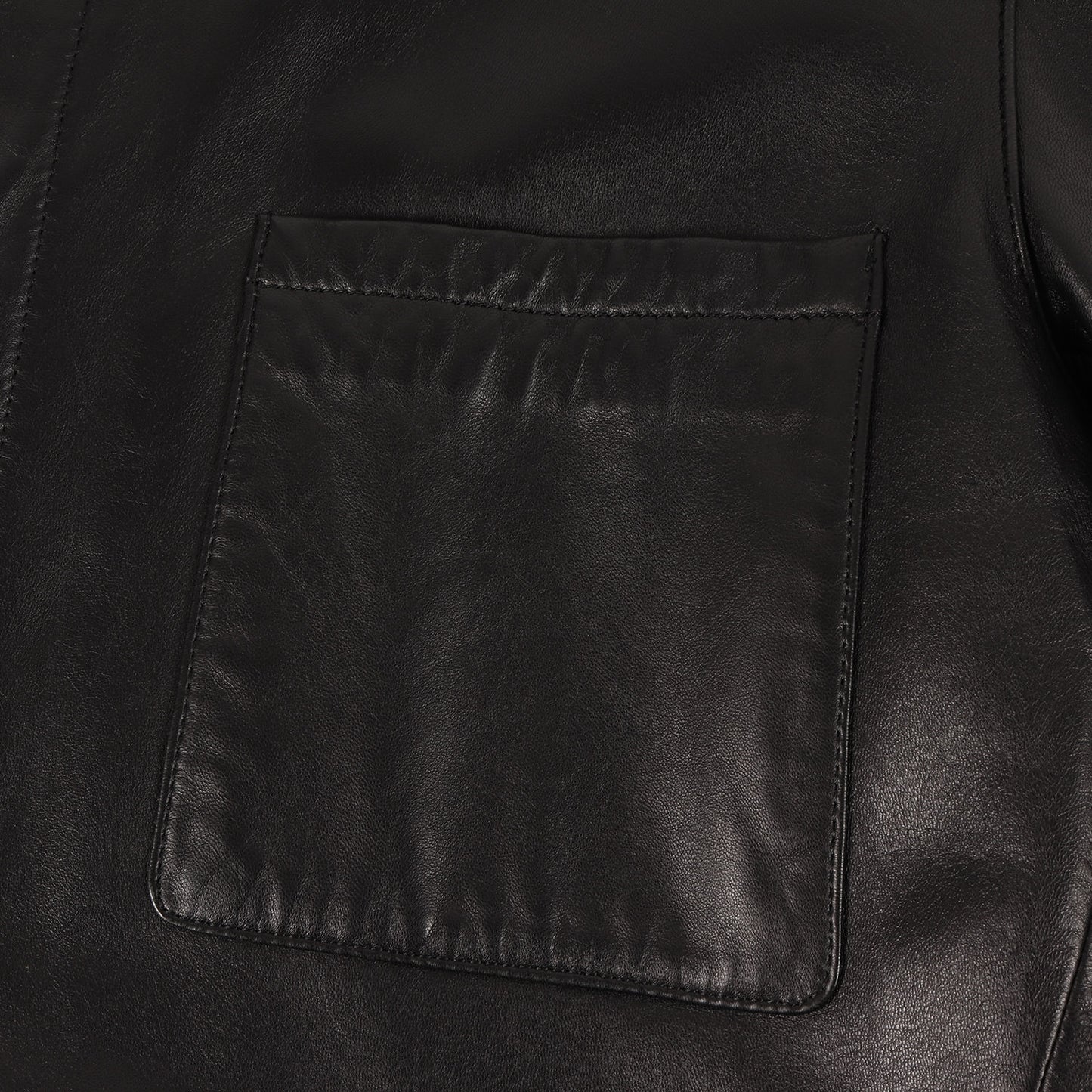 90~00s ラムスキンレザー 比翼ボタン ジャケット