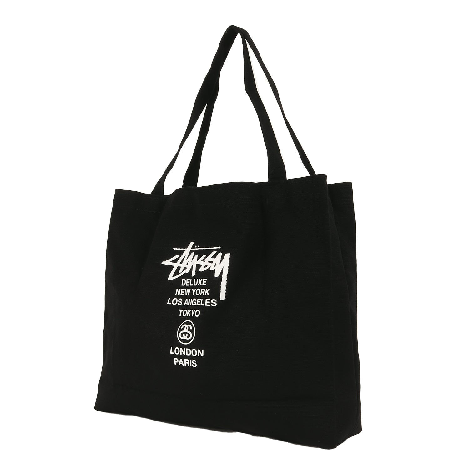 STUSSY (ステューシー) ワールドツアーロゴ キャンバス トートバッグ - ブランド古着の通販・買取 | BEEGLE by Boo-Bee