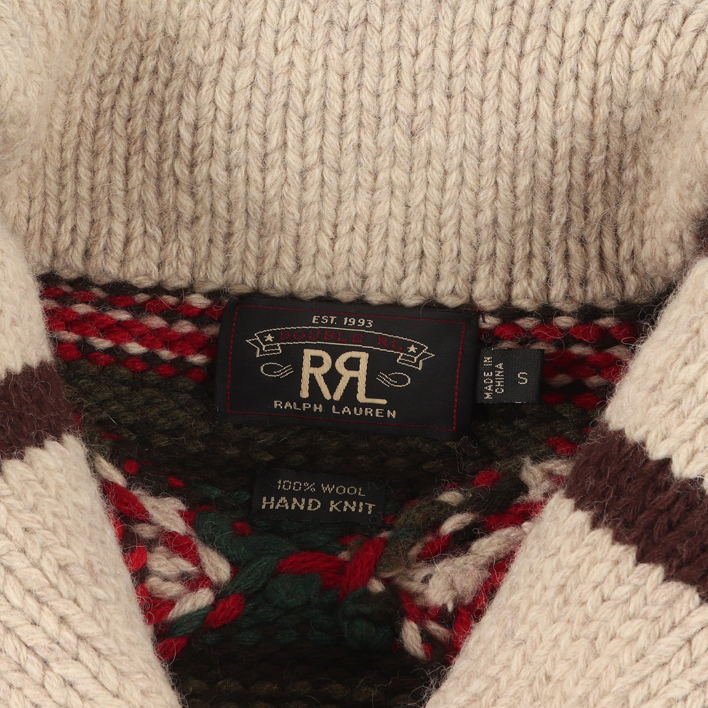 トーテムポール ショールカラー カウチン ハンドニット カーディガン(NATIVE SHAWL COLLAR COWICHAN)
